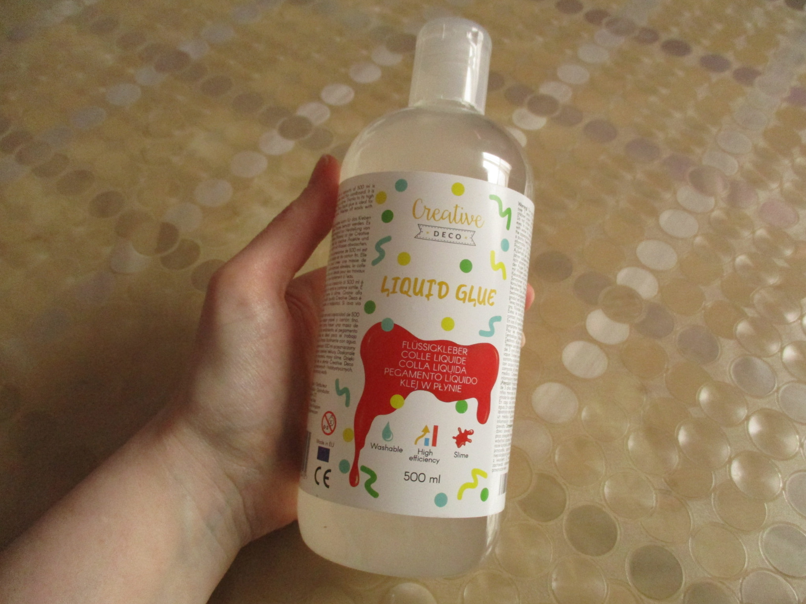 Creative Deco Colle Liquide Slime Transparente 250 ml Verre Tissu