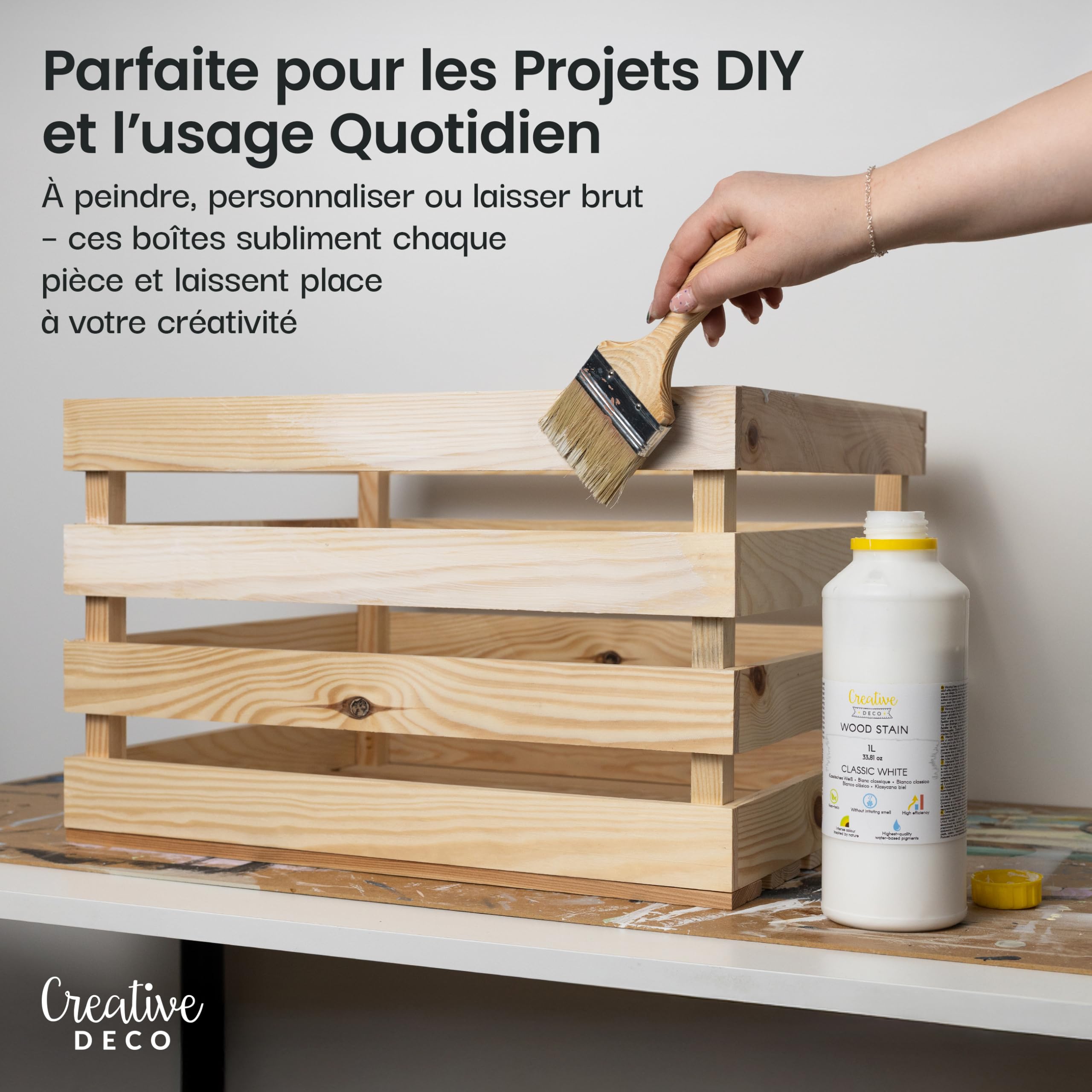 Creative Deco Wood caisse bois 50x40x30 cm pin naturel