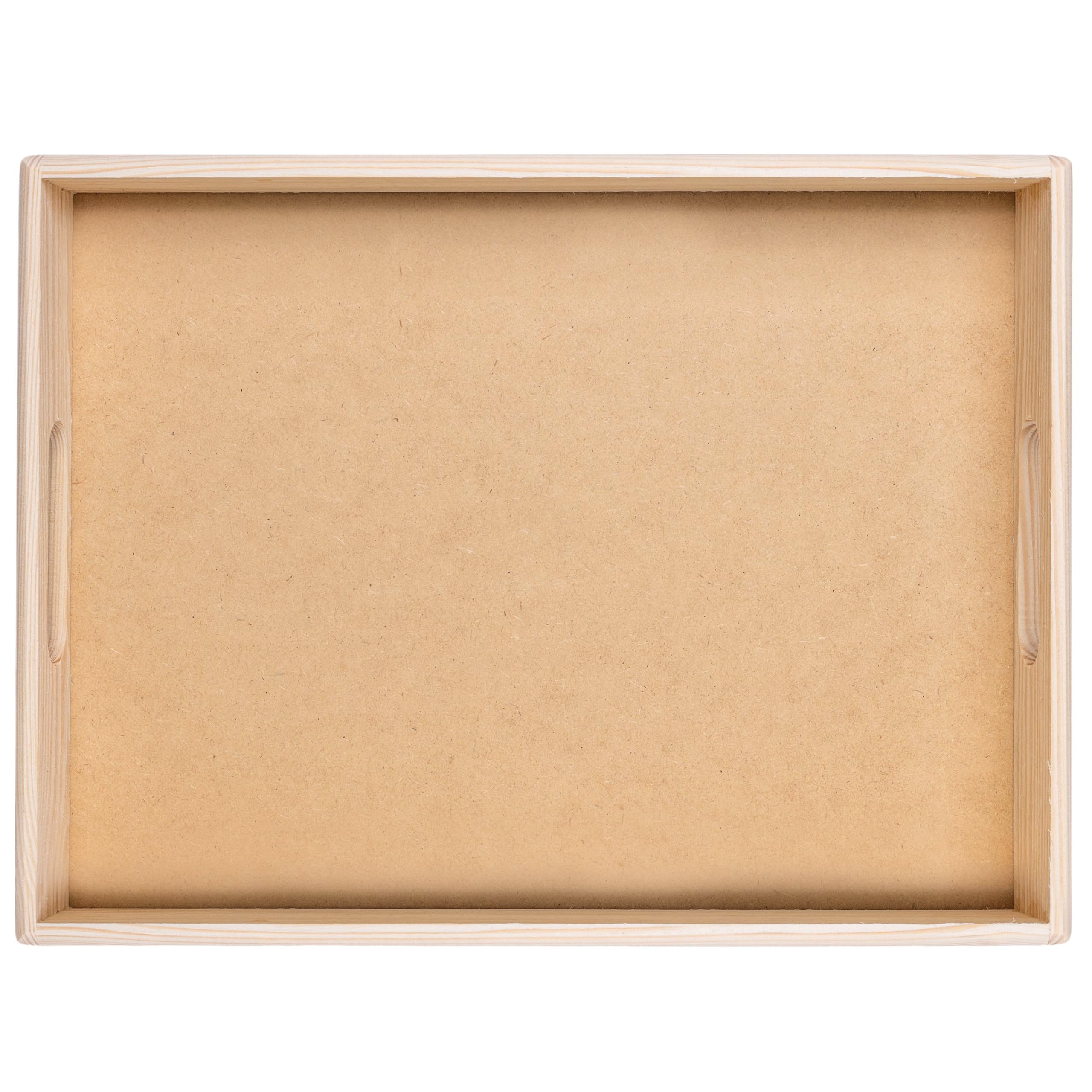 Creative Deco Caisse 40x30x6,5 cm Caisse Bois Beige à Poignées