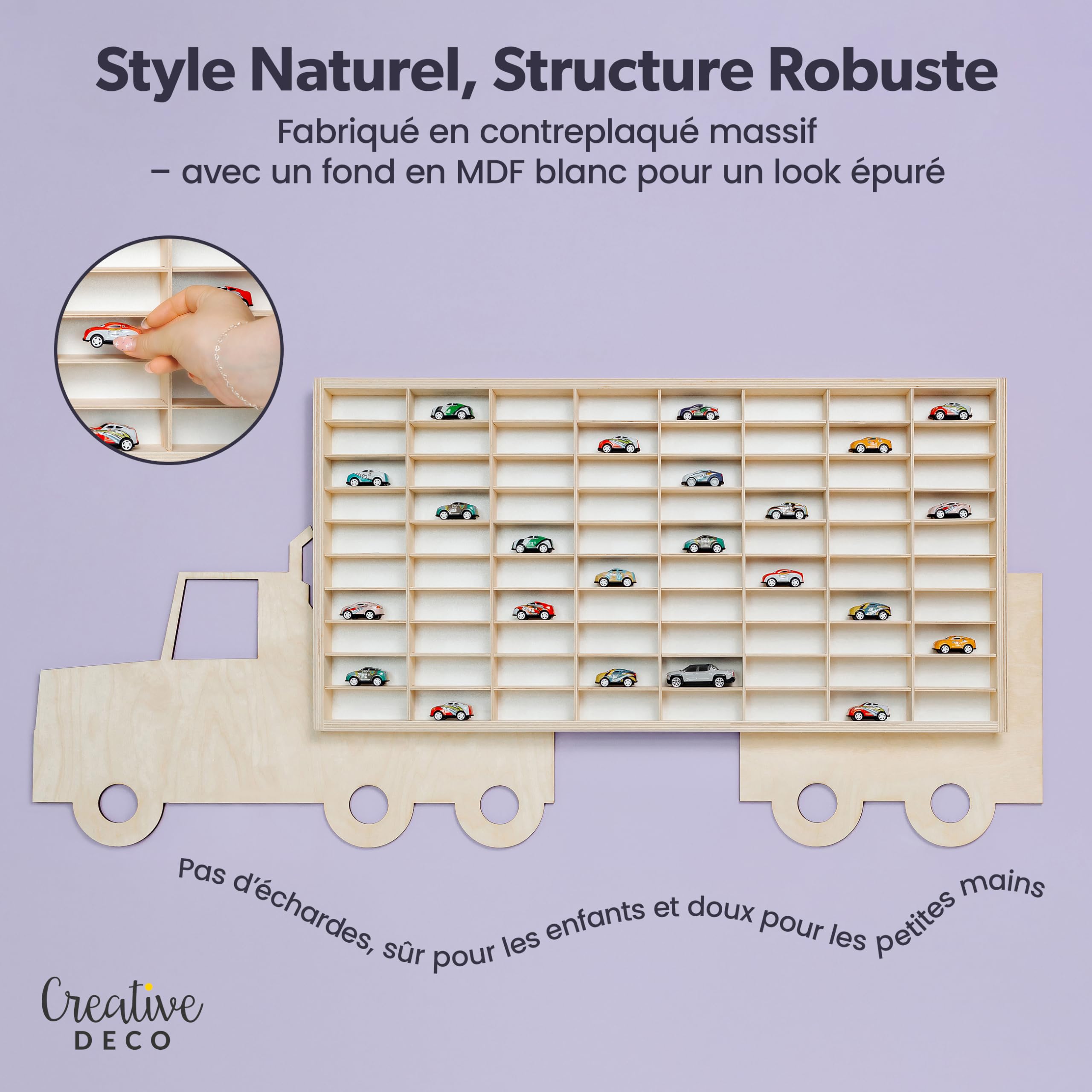 Creative Deco étagère camion bois 80 cases 116x54x5 cm