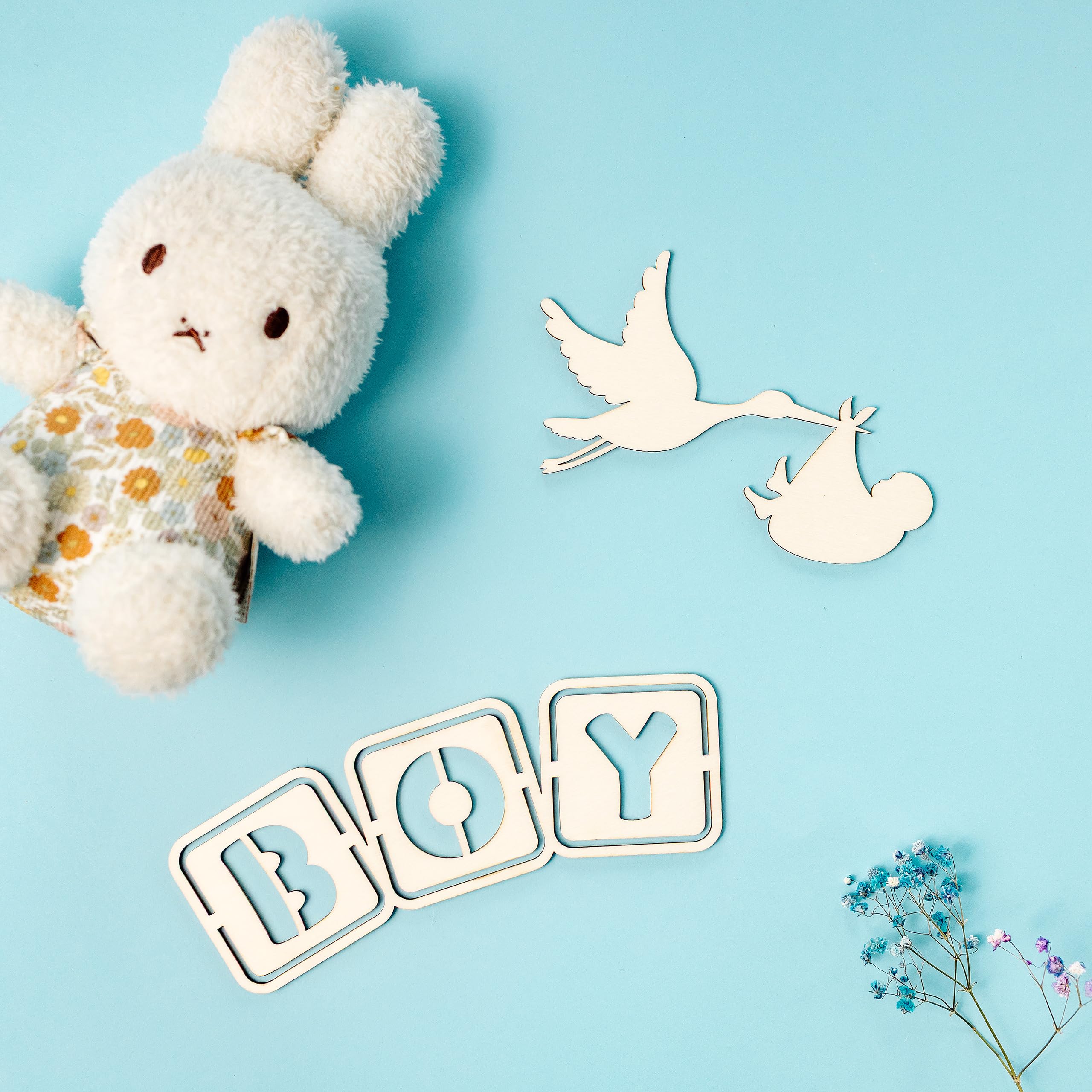 Creative Deco Personalised déco baby shower Bienvenue Bébé bois
