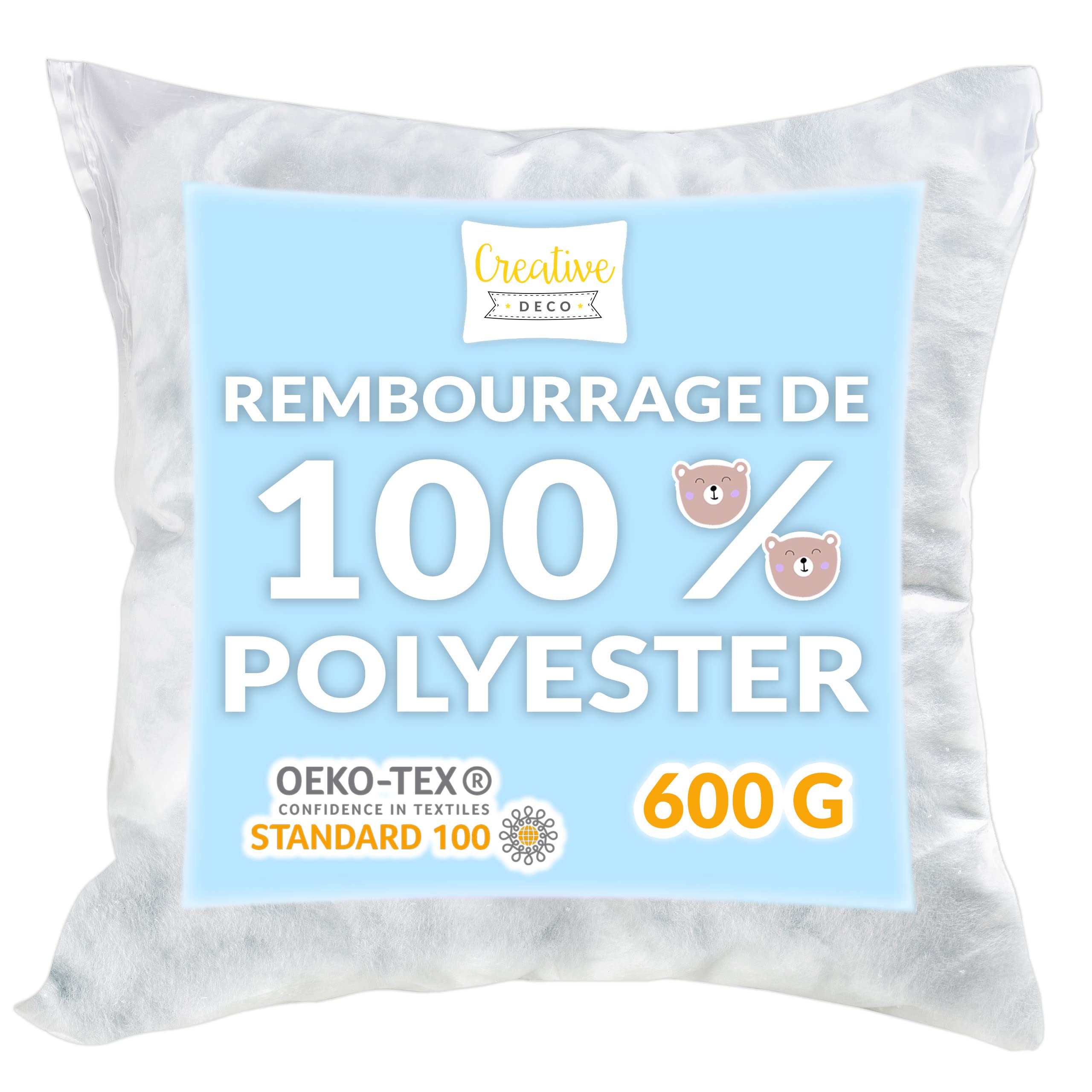 Creative Deco Rembourrage Polyester Ouate 600 g Hypoallergénique
