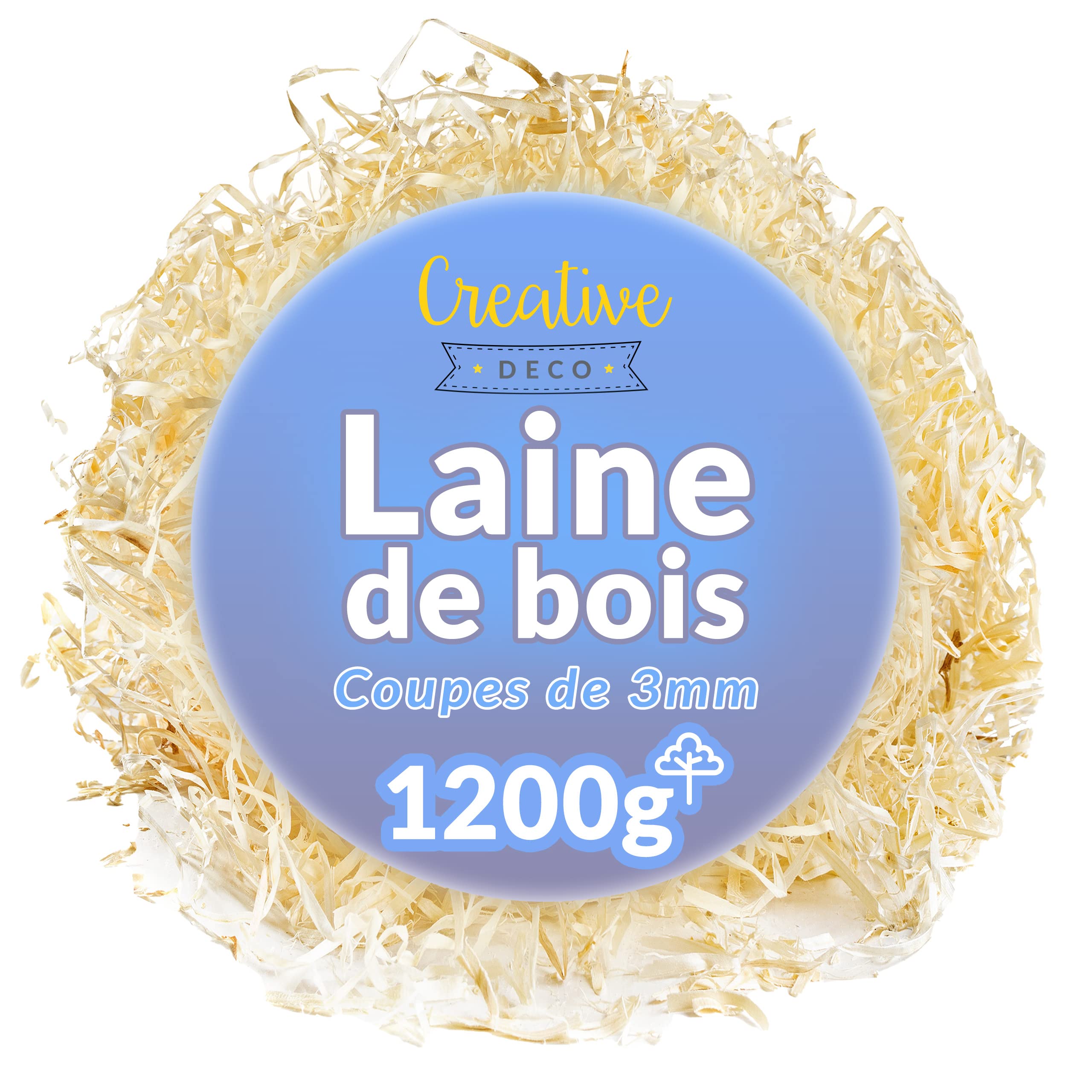 Creative Deco Scrapbooking Laine de Bois 600g Épicéa