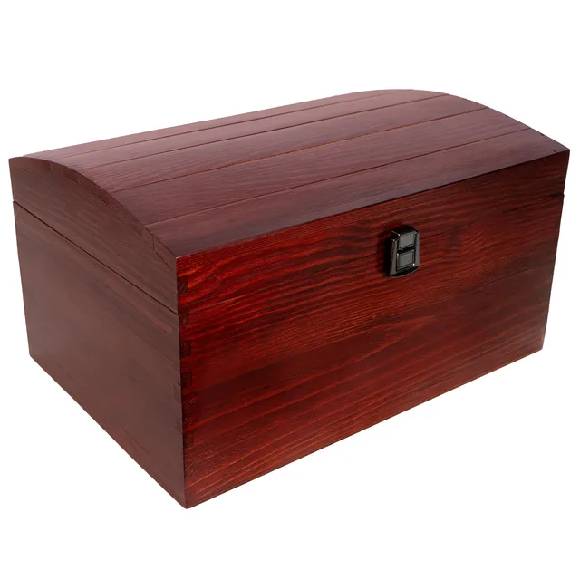 Creative Deco Coffre Bois Burgundy 34,5 cm avec Fermoir à Décorer