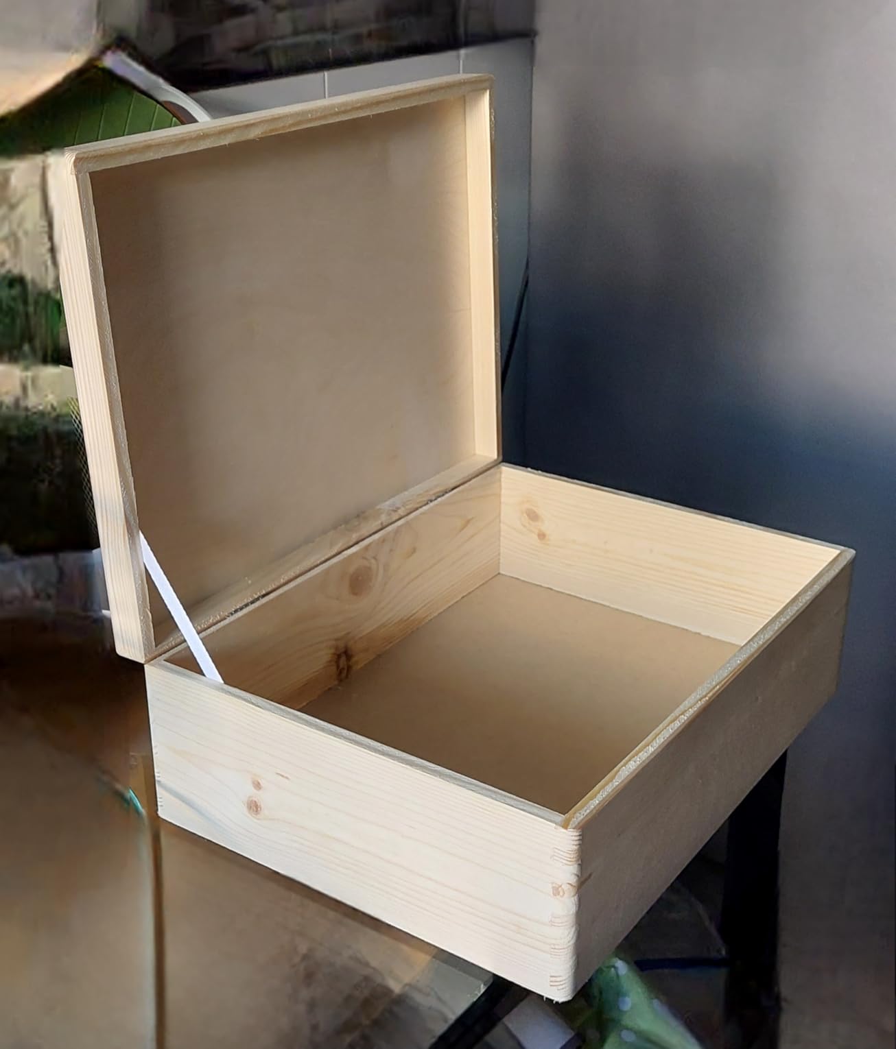 Creative Deco boîte bois personnalisée fleurs 2 40x30 cm