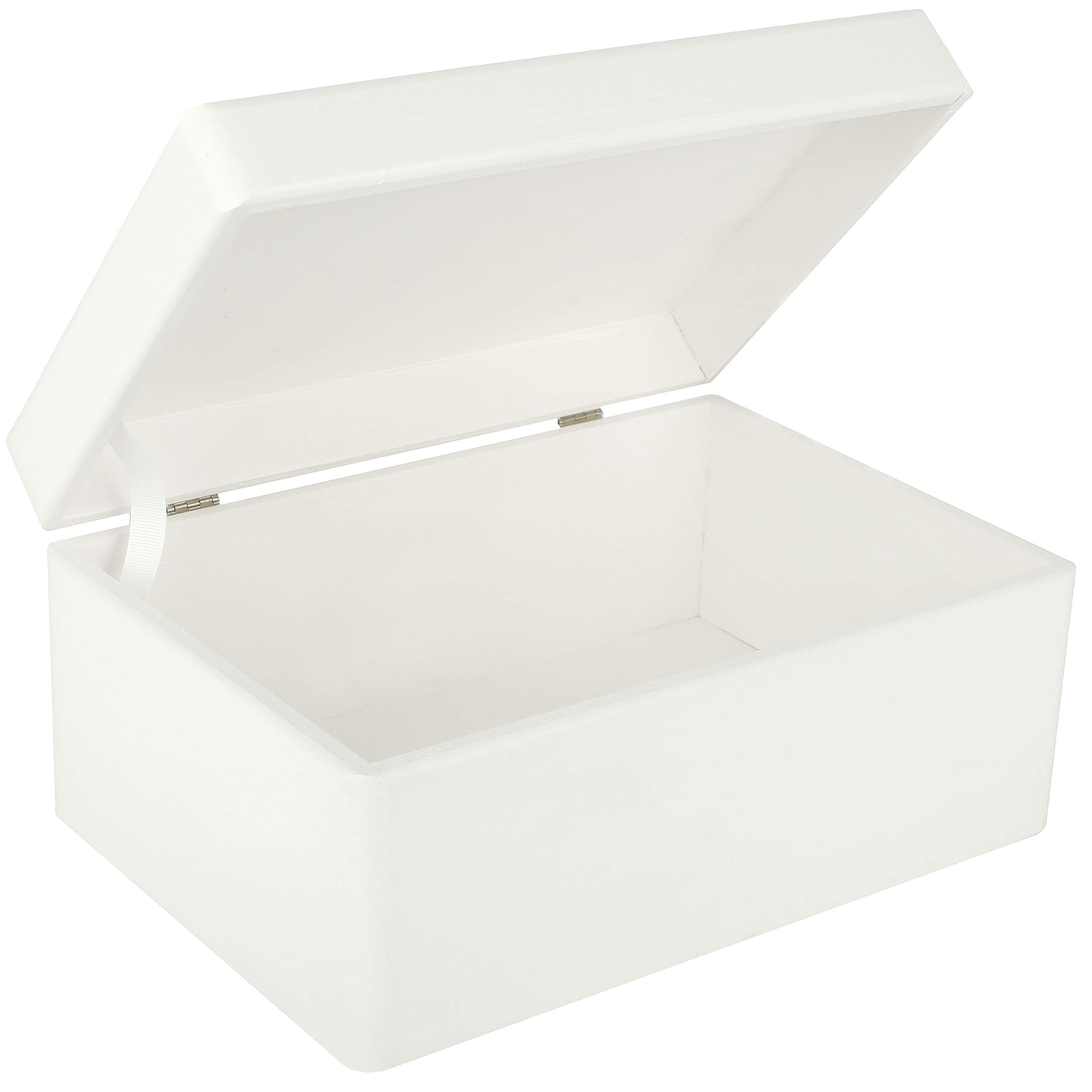 Creative Deco Boîte Bois Texte Personnalisé 30x20x14 cm blanc