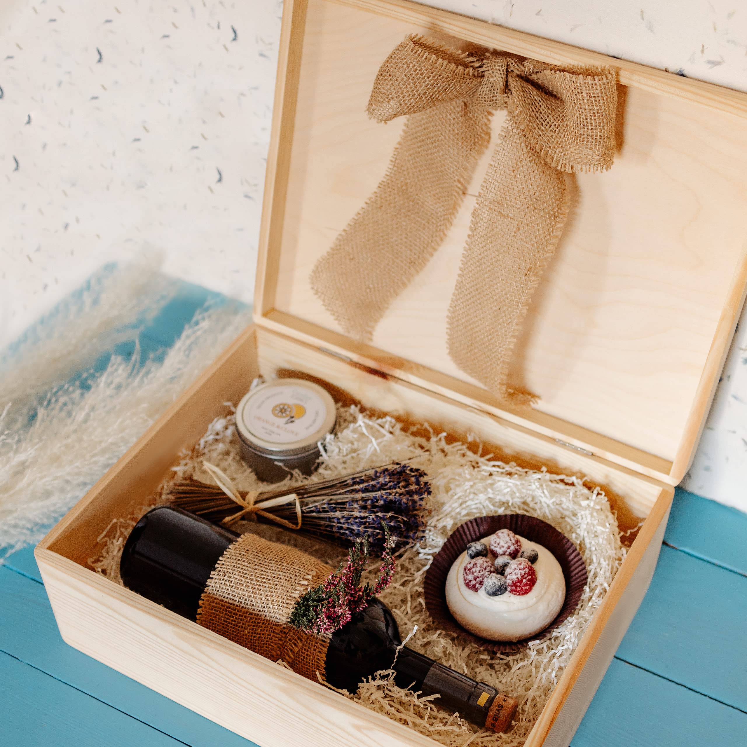 Creative Deco Boîte Rangement Bois Naturel 40x30 cm Gravure