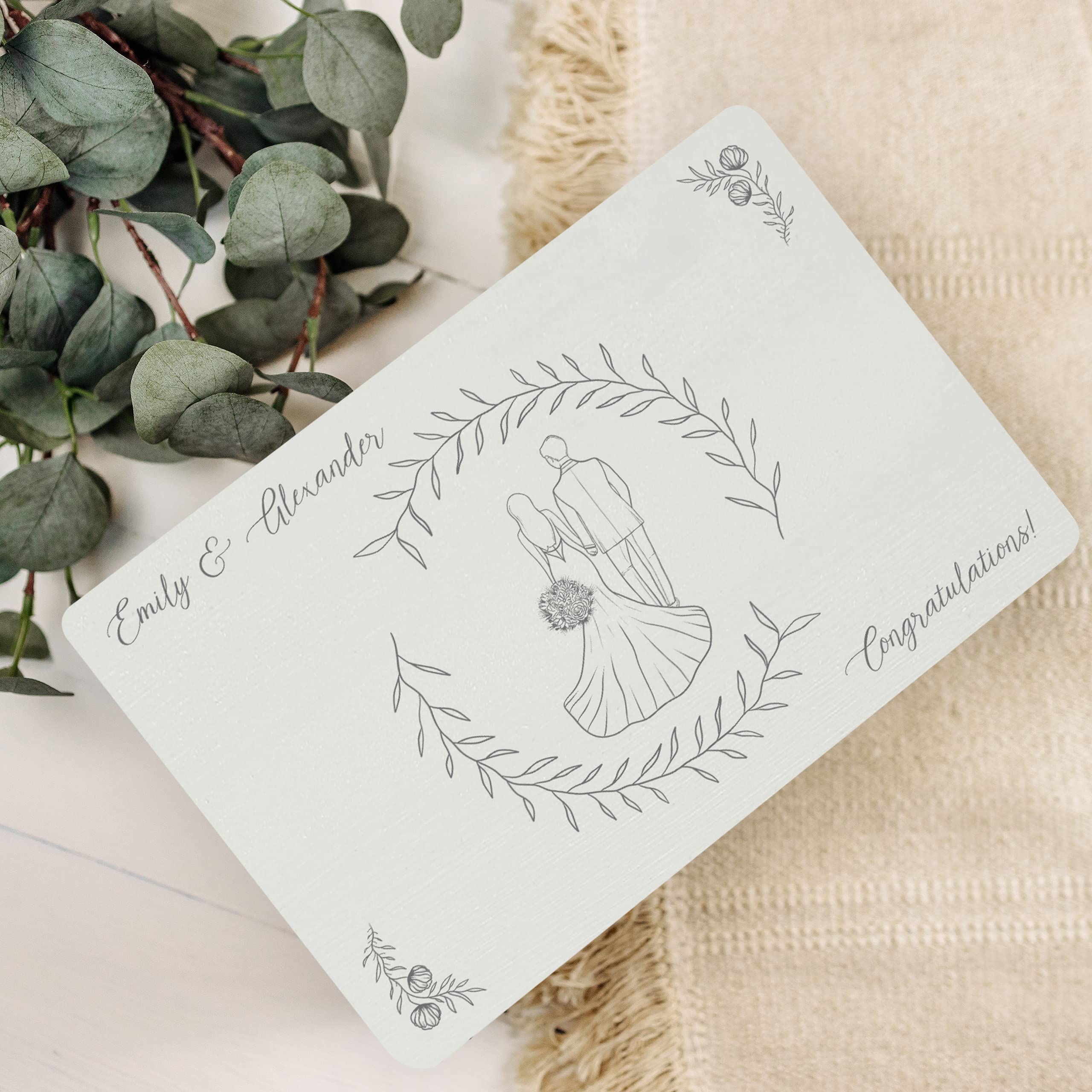 Creative Deco Boîte Bois Mariage Personnalisée Couple 30 cm