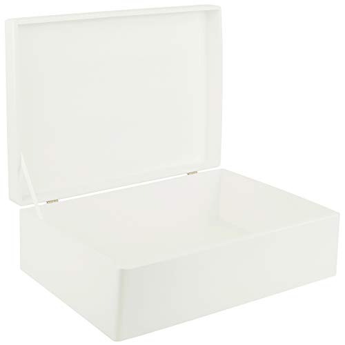 Creative Deco Wood products boîte bois blanc 40x30x14 cm à décorer