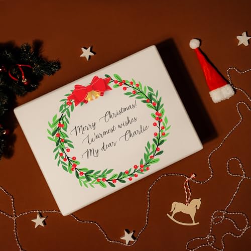 Creative Deco Boîte Noël bois texte blanc 40x30x14 cm