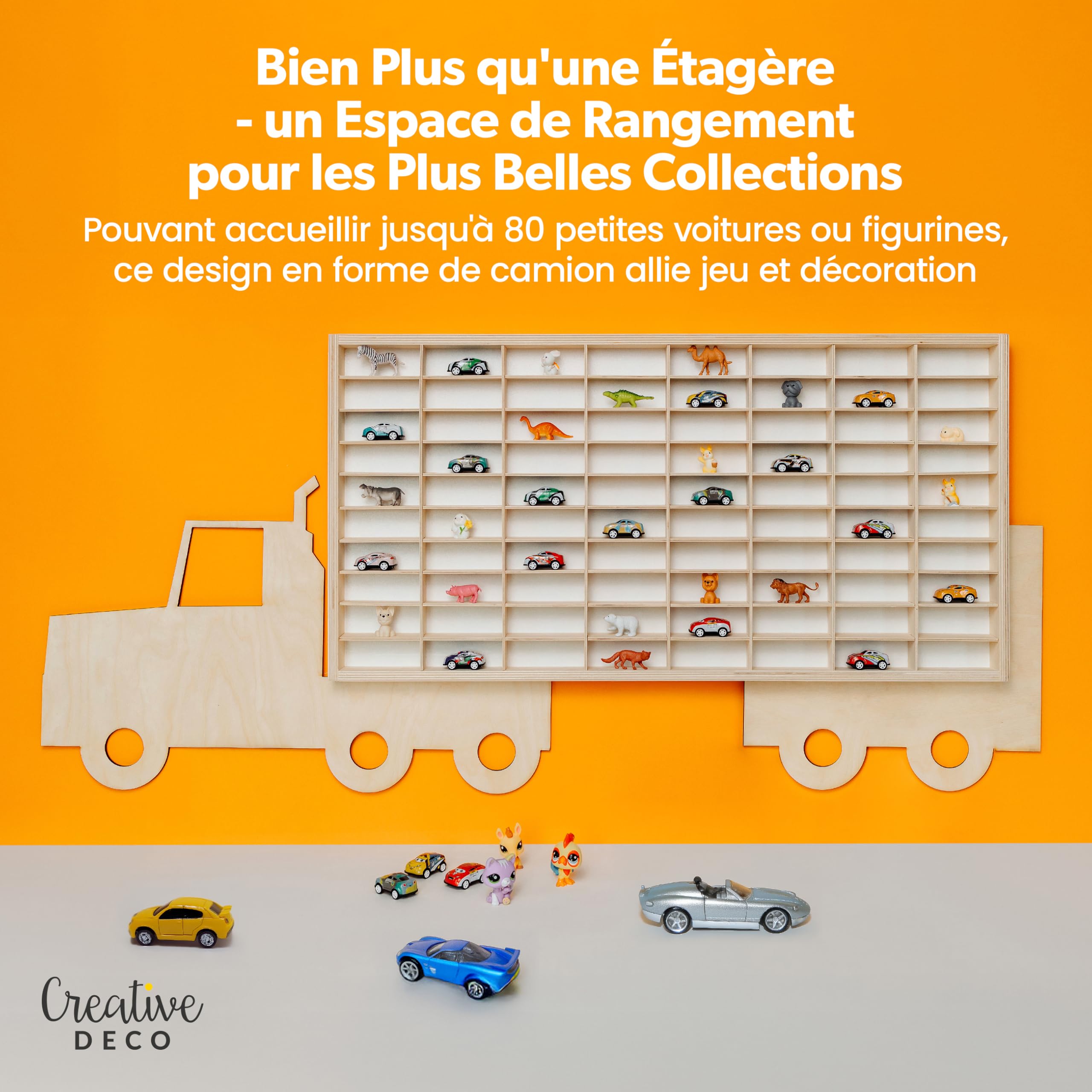 Creative Deco étagère camion bois 80 cases 116x54x5 cm