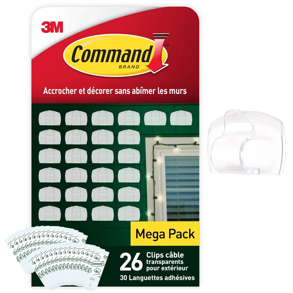 Command Extérieur Mini Clips Déco Transparents x26 Guirlande