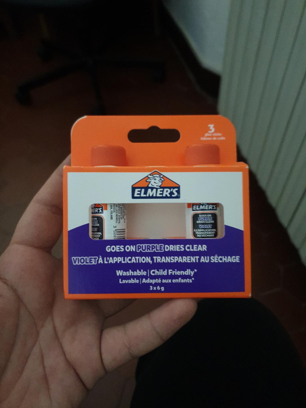 Elmer's Bâton colle violette 22 g lot 10 école lavable enfant