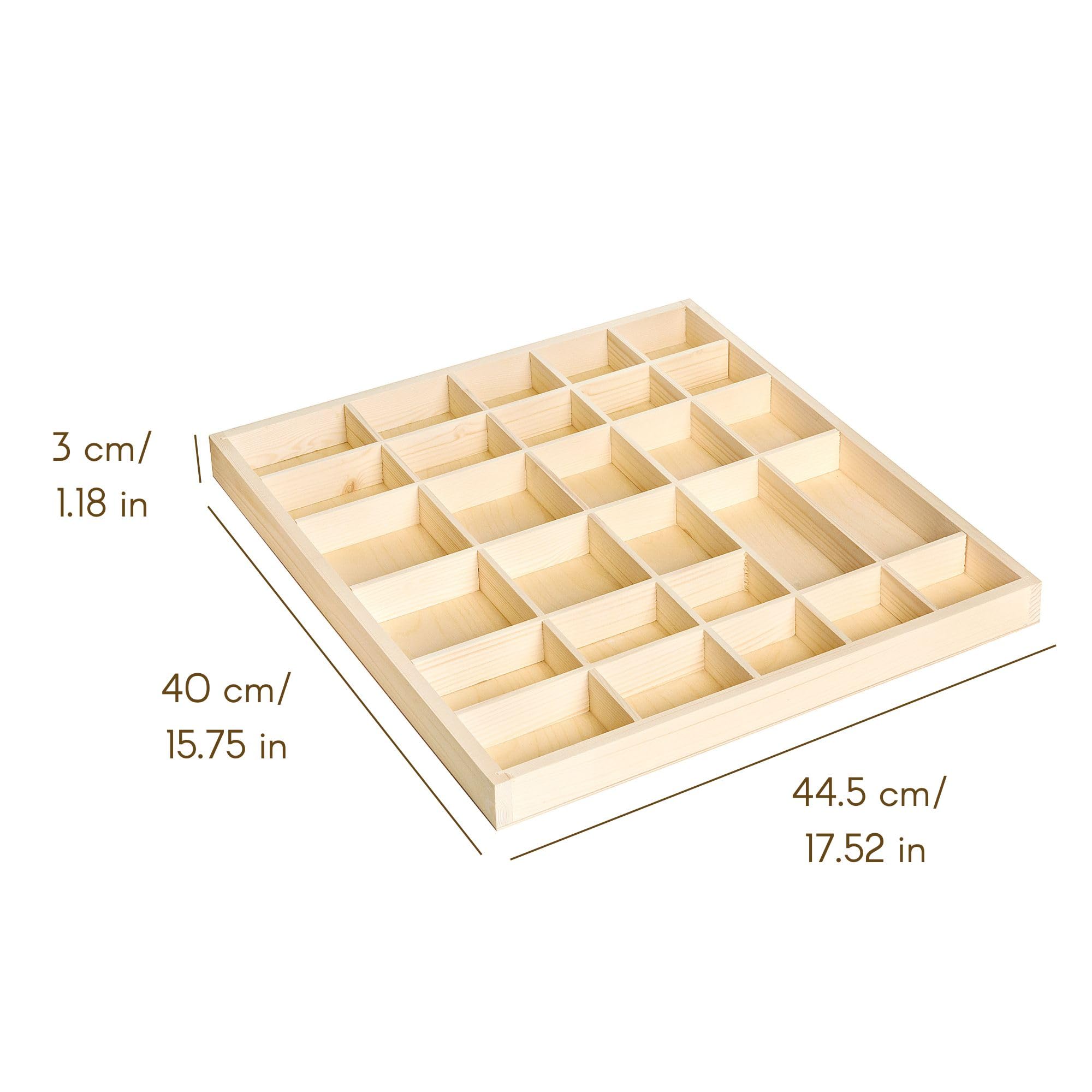 Creative Deco Vitrine Murale Bois Beige 28 Cases 44,5x40 cm