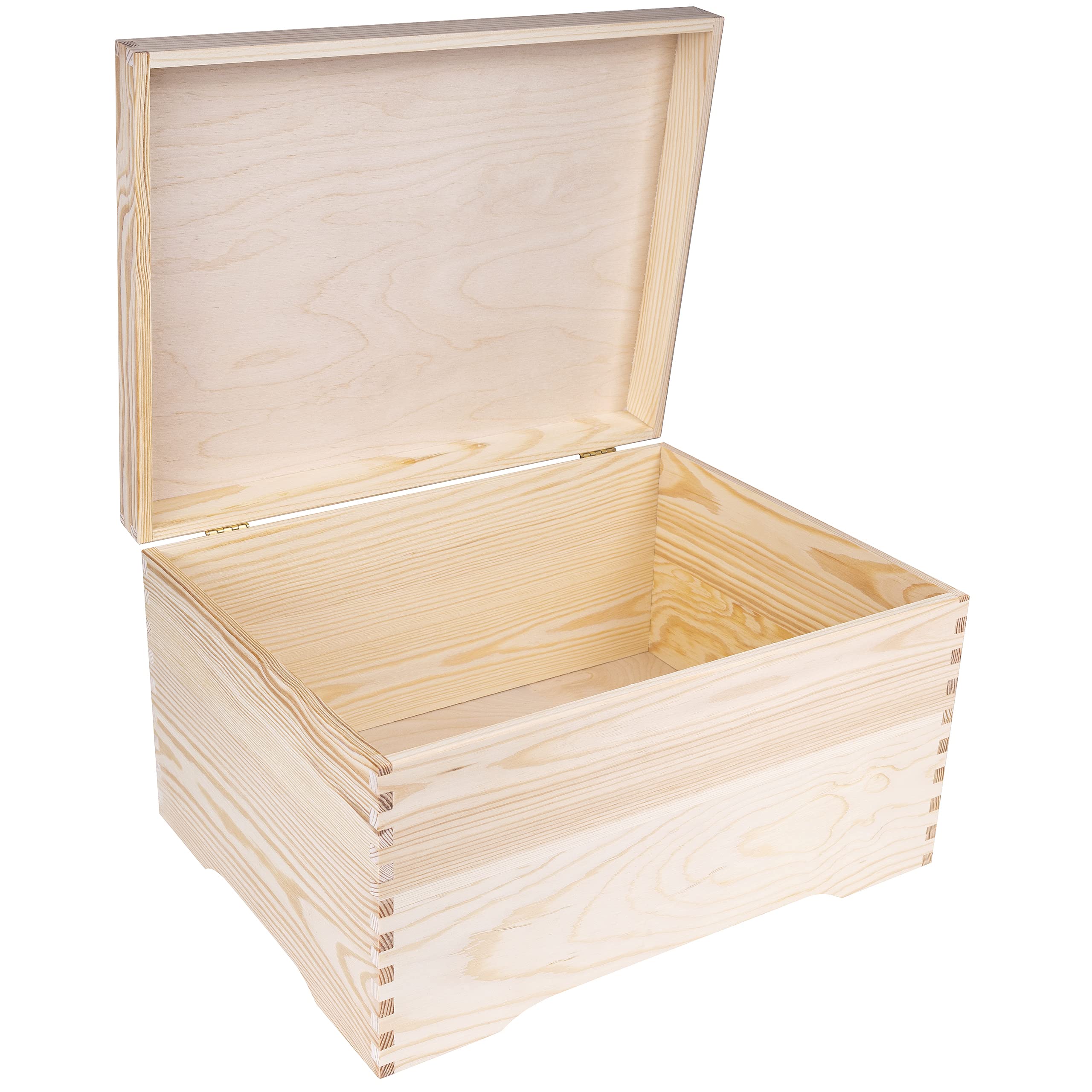 Creative Deco Coffre XXL 40x30,5x24 cm Boîte Bois Brut Couvercle