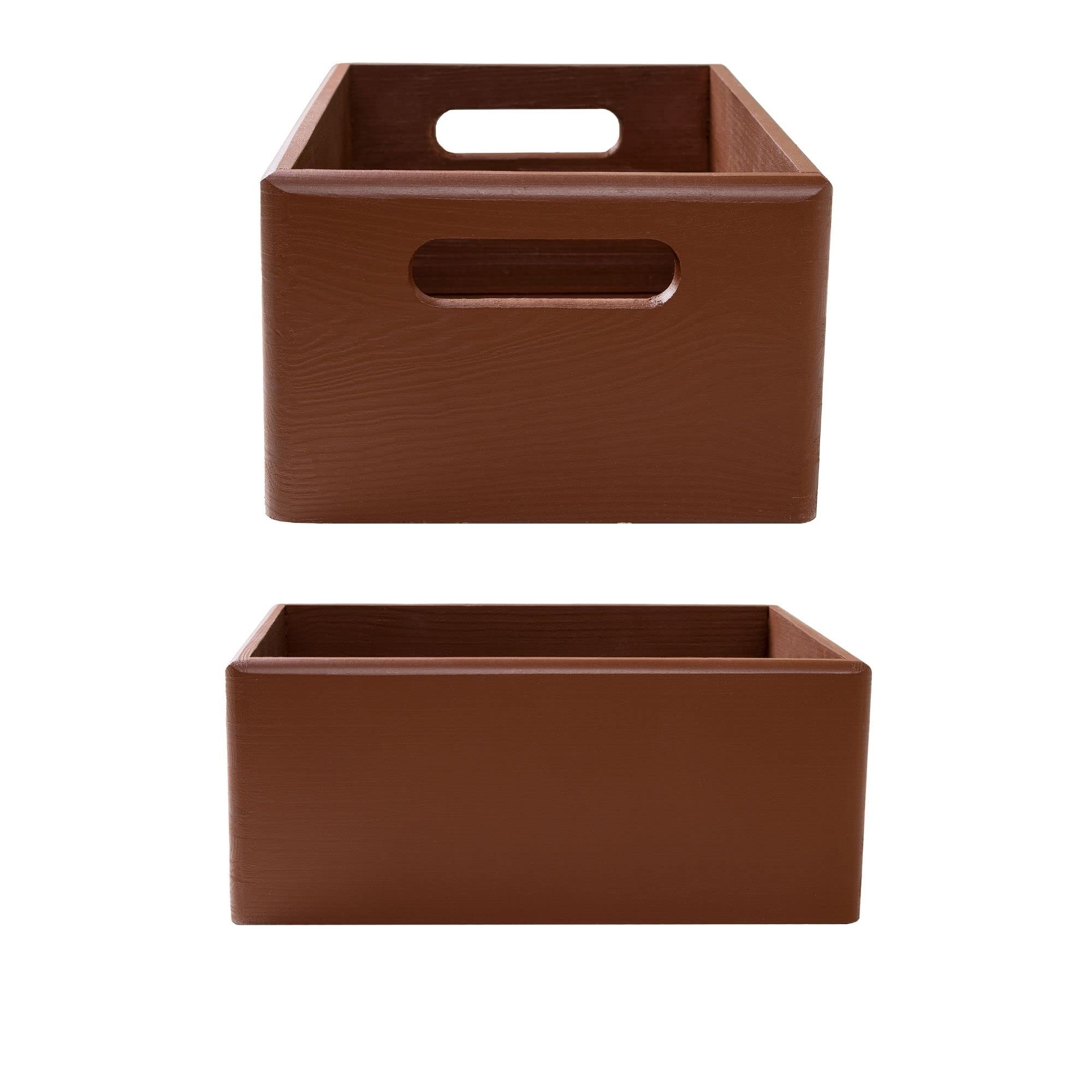 Creative Deco Caisse Bois Marron 30x20x13 cm Poignées