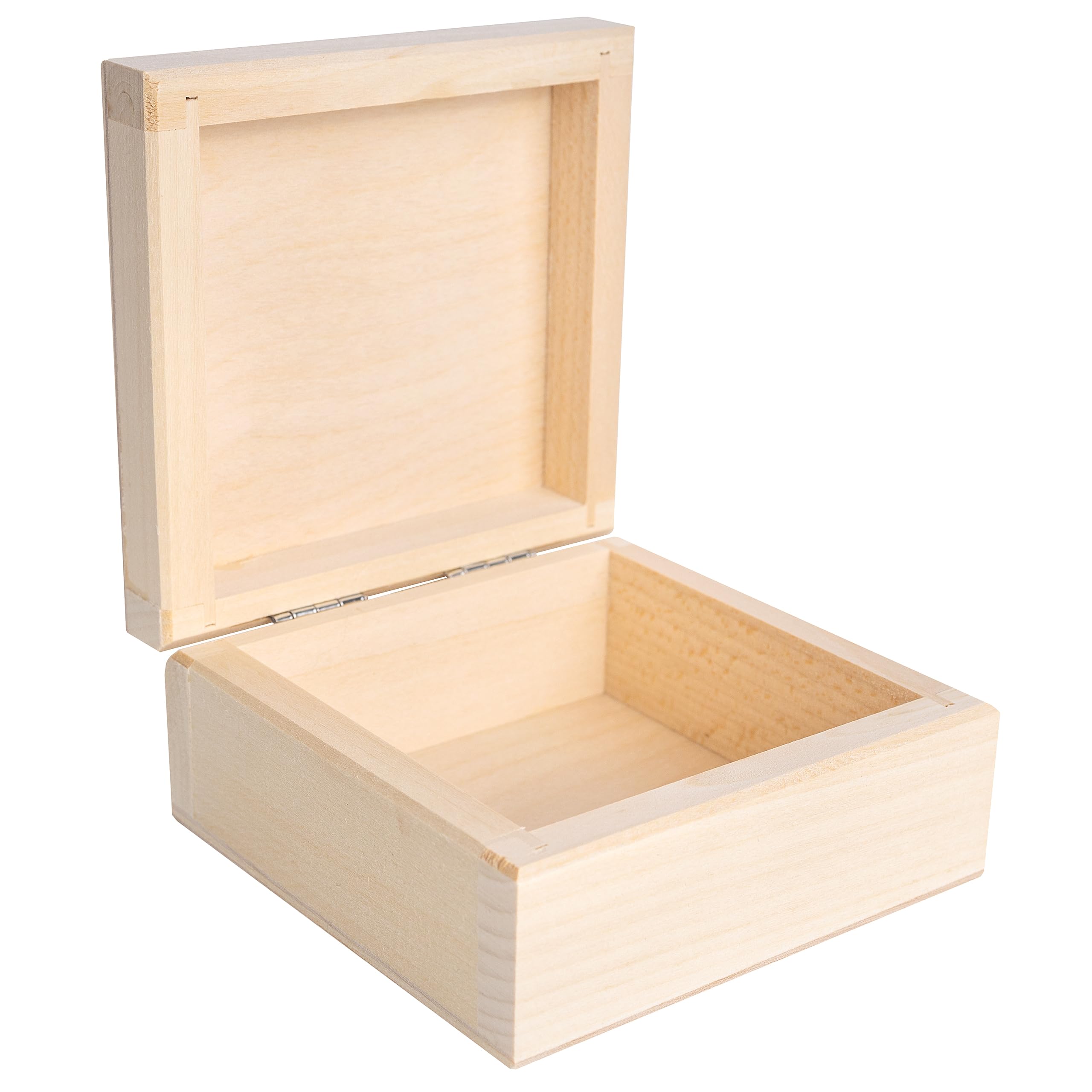 Creative Deco Texte souhaité boîte bois 10x10 cm beige personnalisée