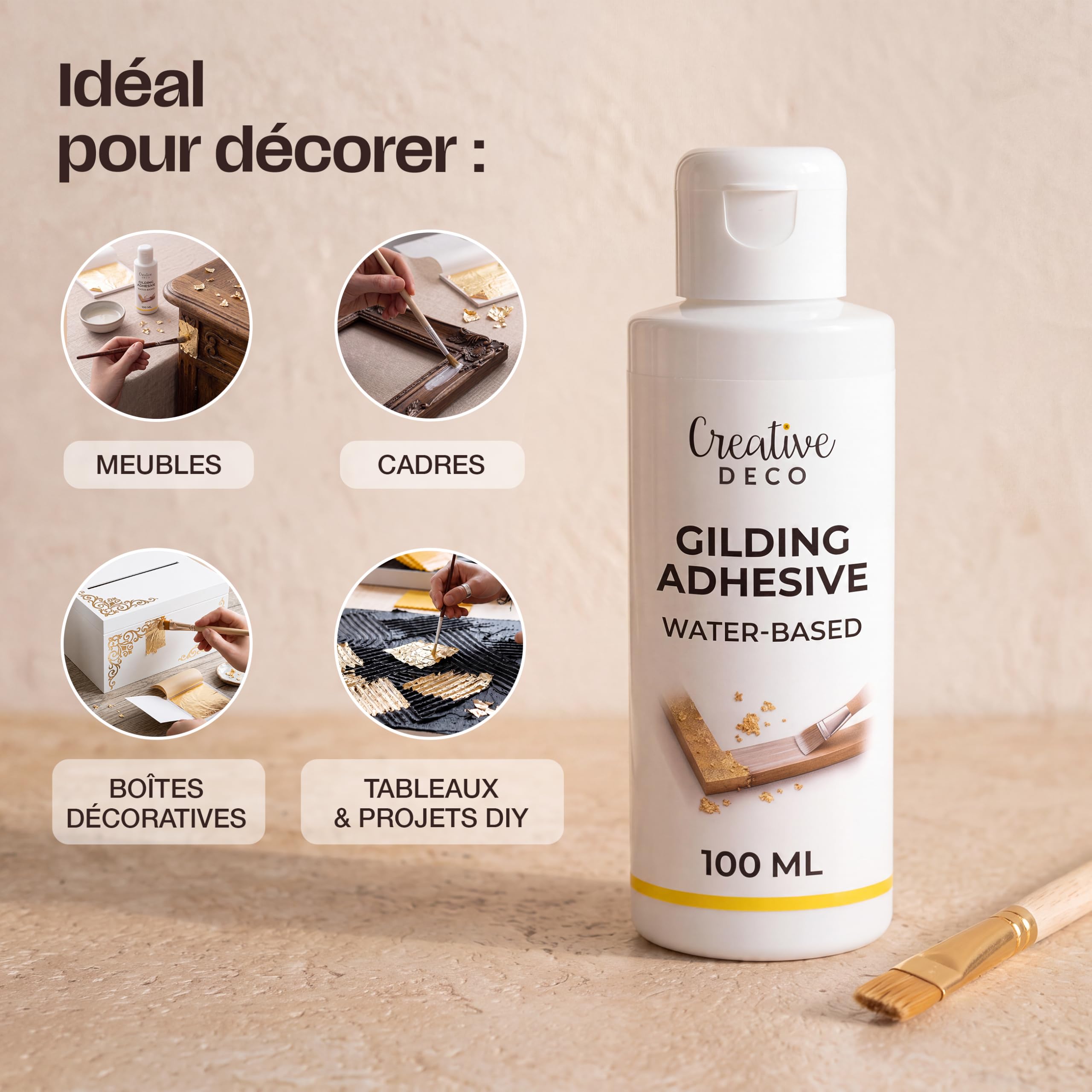Creative Deco Colle Feuille d'Or 100 ml Transparente