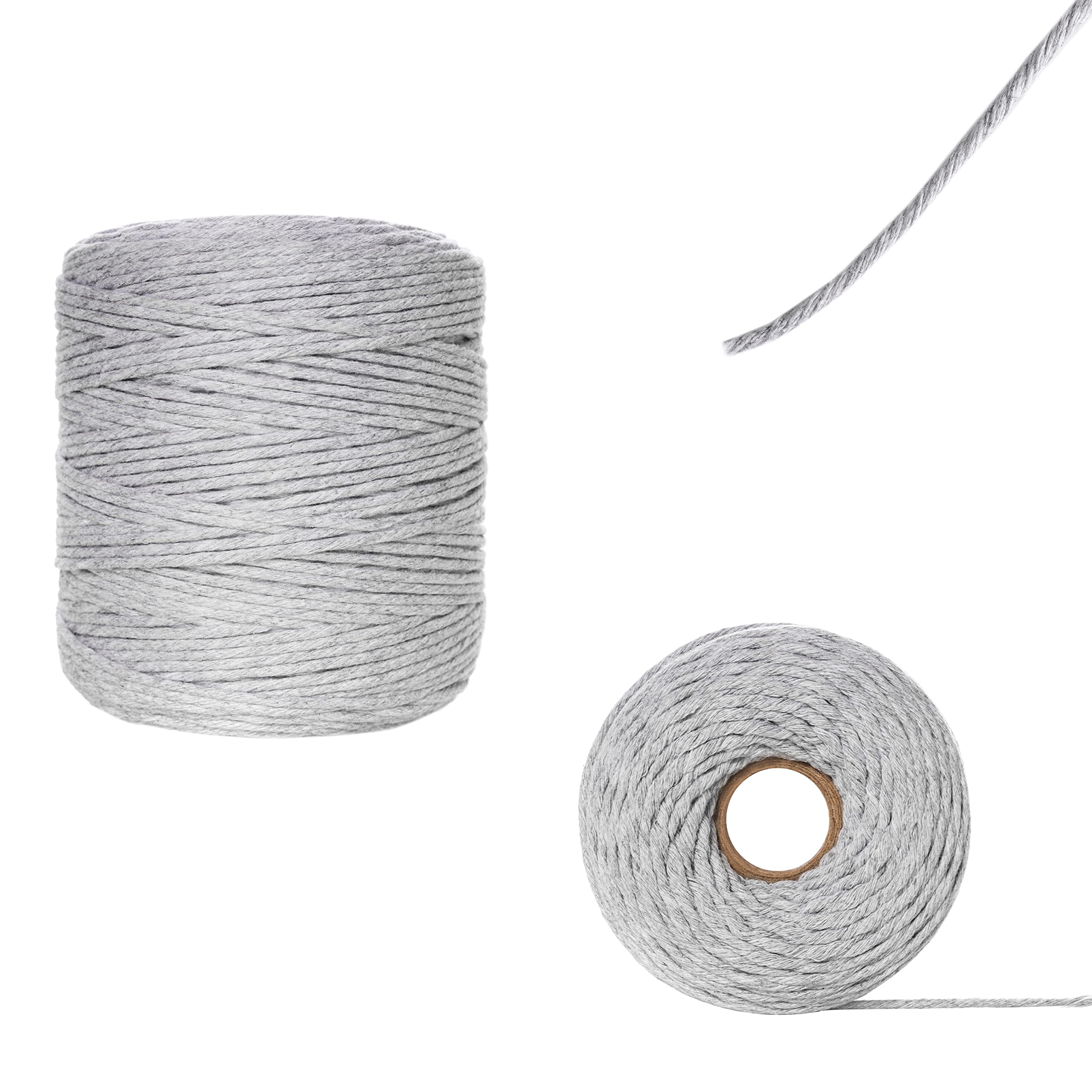 Creative Deco Strings corde macramé 3mm x 200m gris clair coton