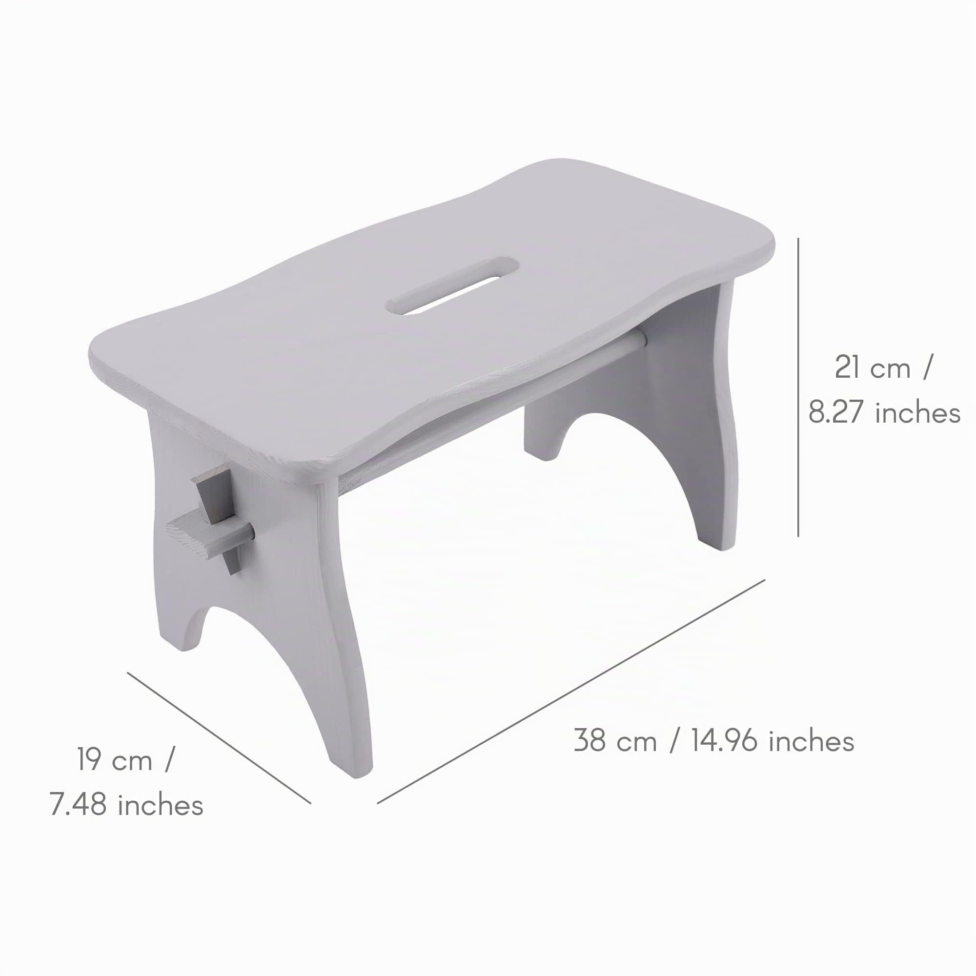 Creative Deco marche repose-pied bois gris 38x19x21 cm