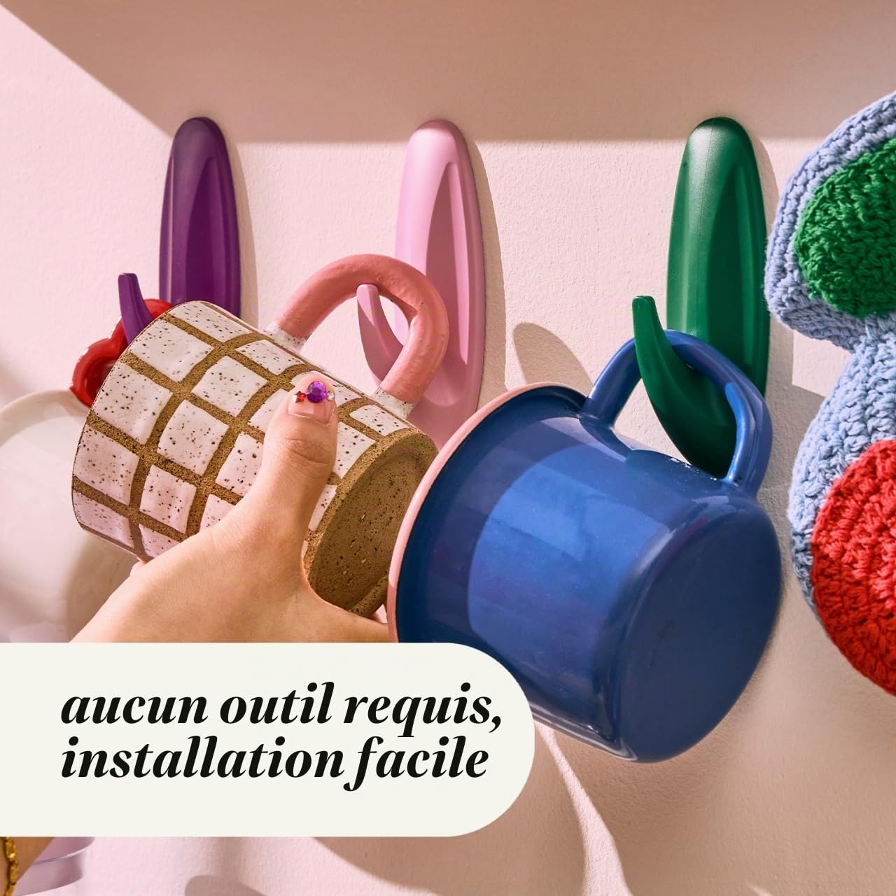 Command Crochets Multi-usages lot 10 pastèque sans perçage
