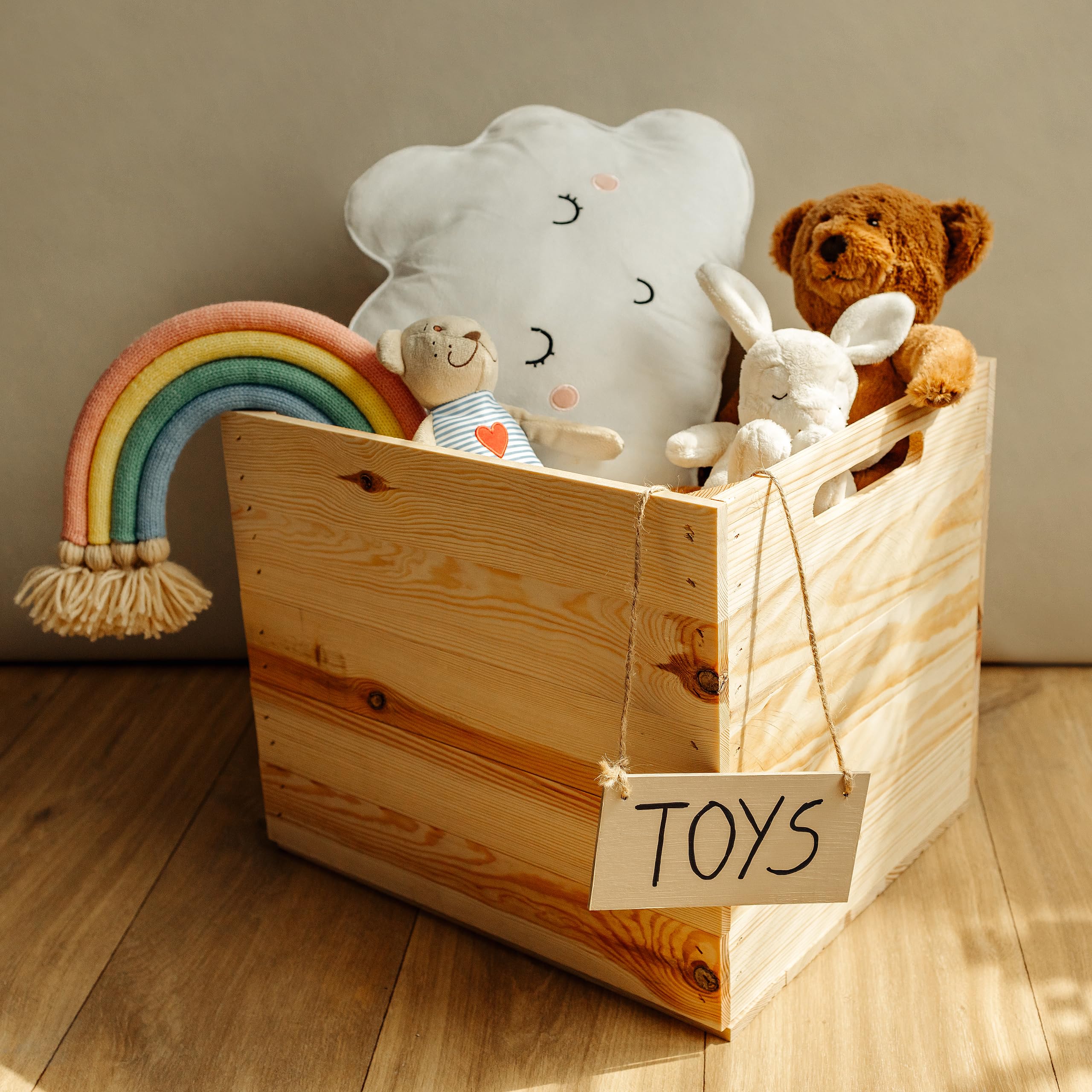 Creative Deco Wood Caisse bois naturel Kallax 33x37x33 cm