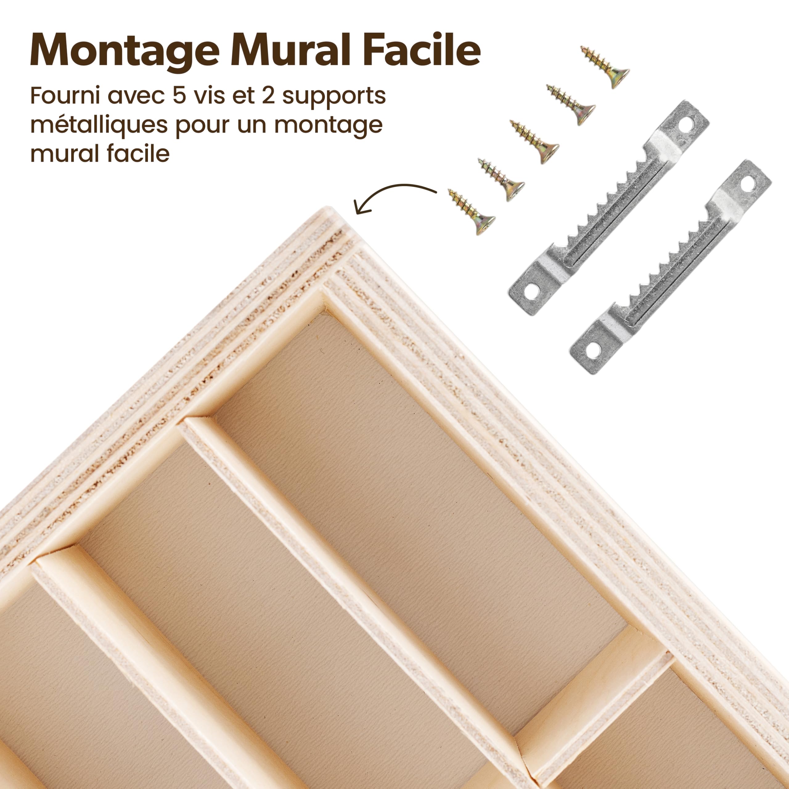 Creative Deco Étagère Collection Bois 90 Cases 78,8 cm