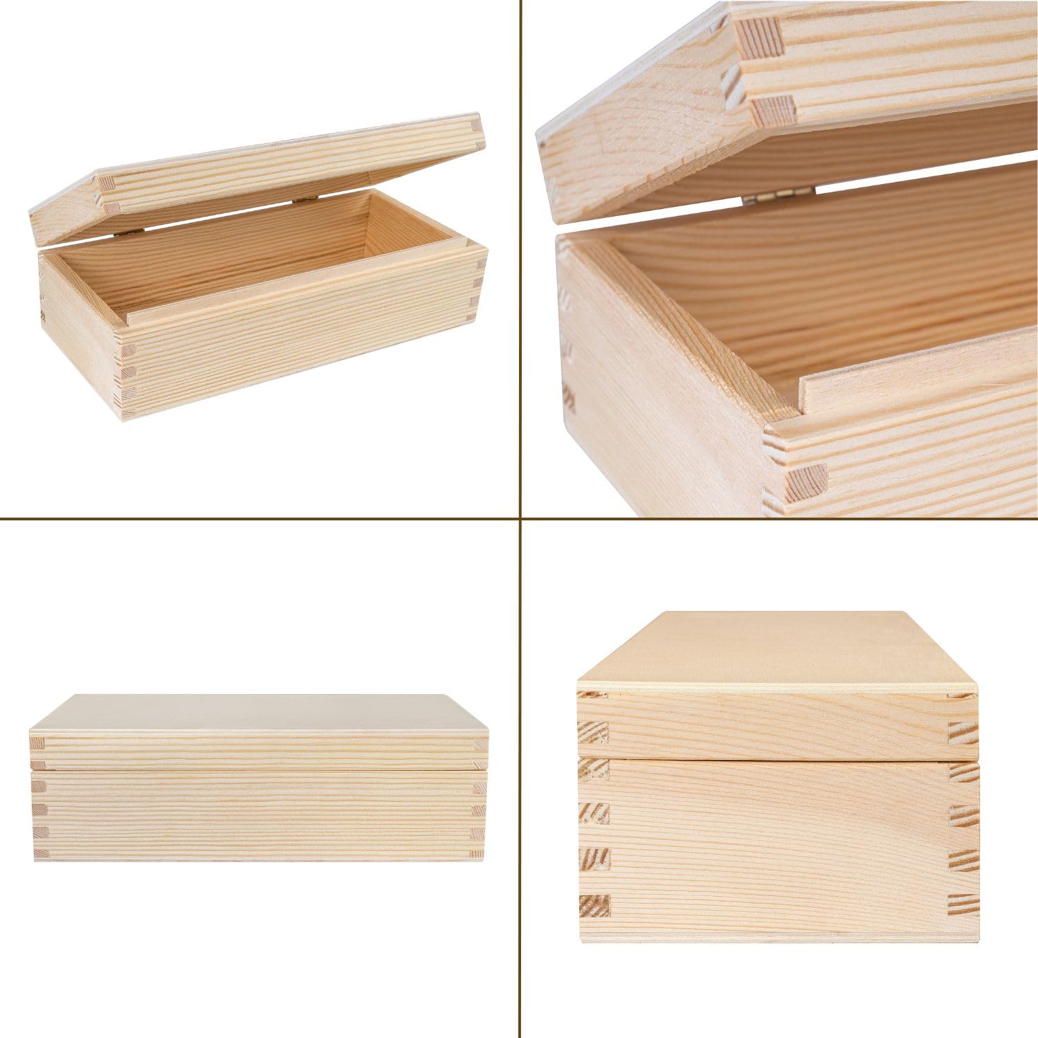 Creative Deco Boîte Bois Brut à Peindre 24 cm avec Couvercle