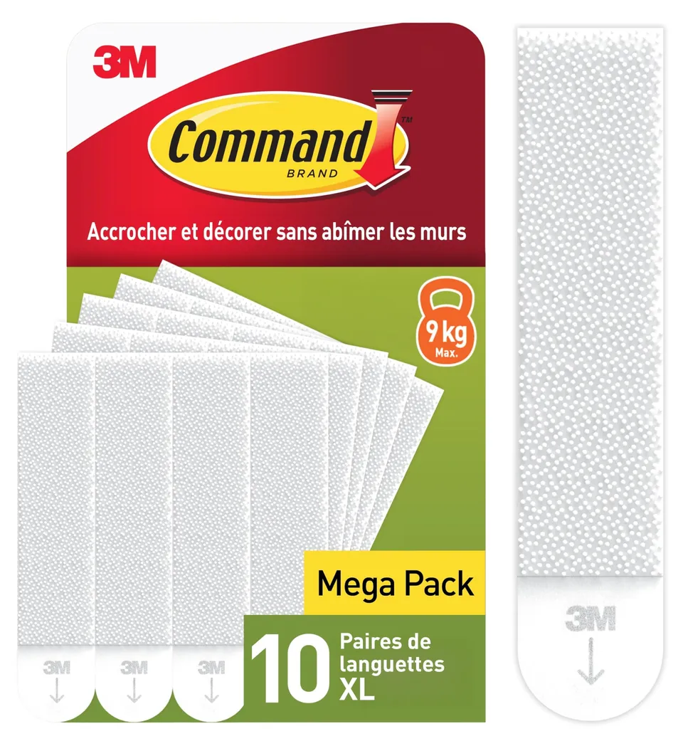 Command Languettes Tableaux Extra Large blanches 9 kg lot 10
