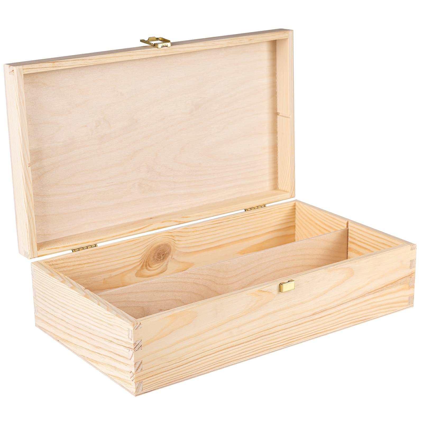 Creative Deco caisse à vin bois 2 bouteilles 35x21x11cm brut