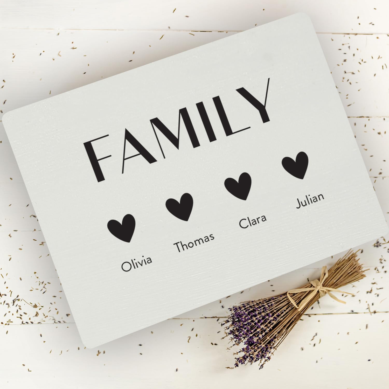 Creative Deco Noms Famille boîte bois personnalisée 40x30