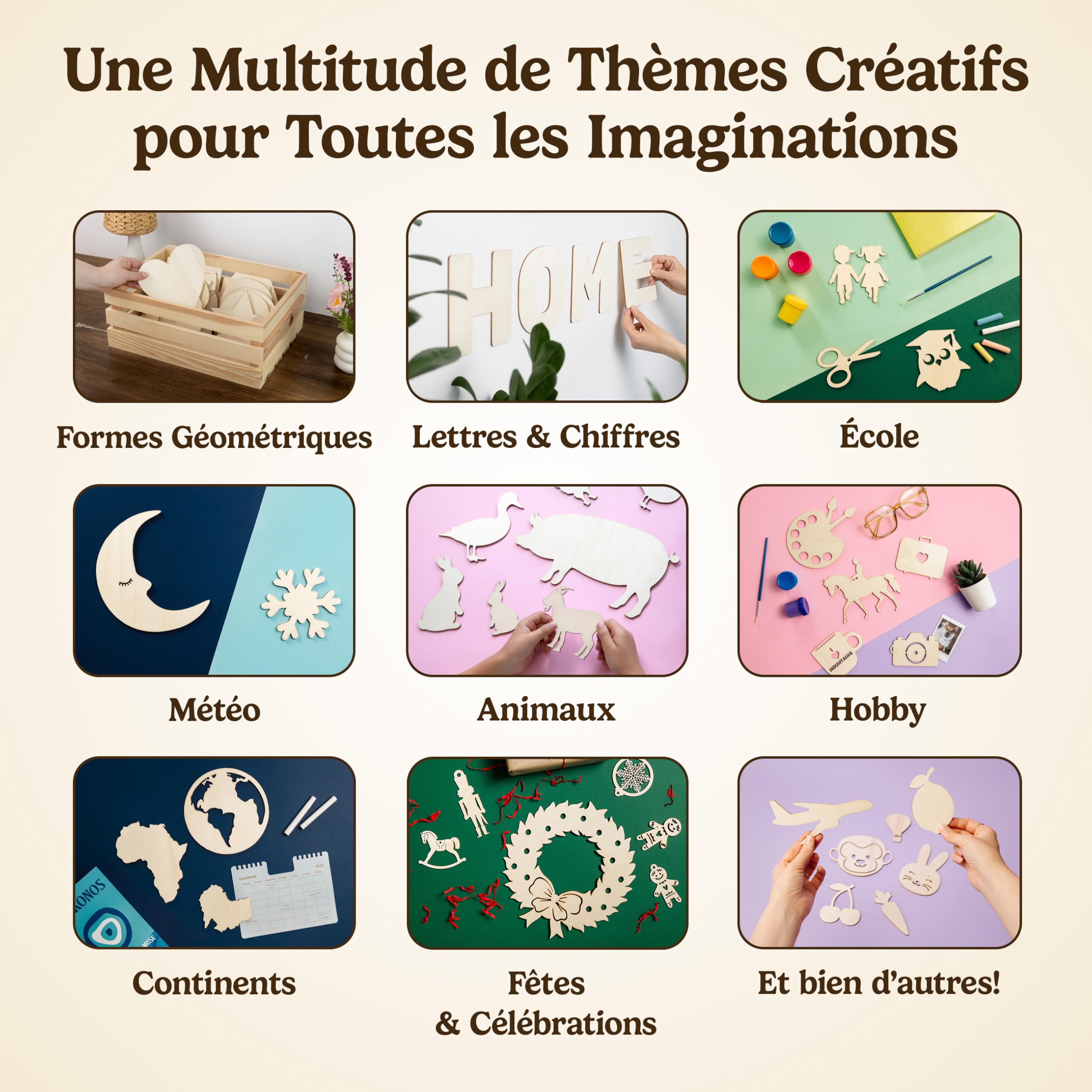 Creative Deco Forme Ovale Bois Contreplaqué 3mm