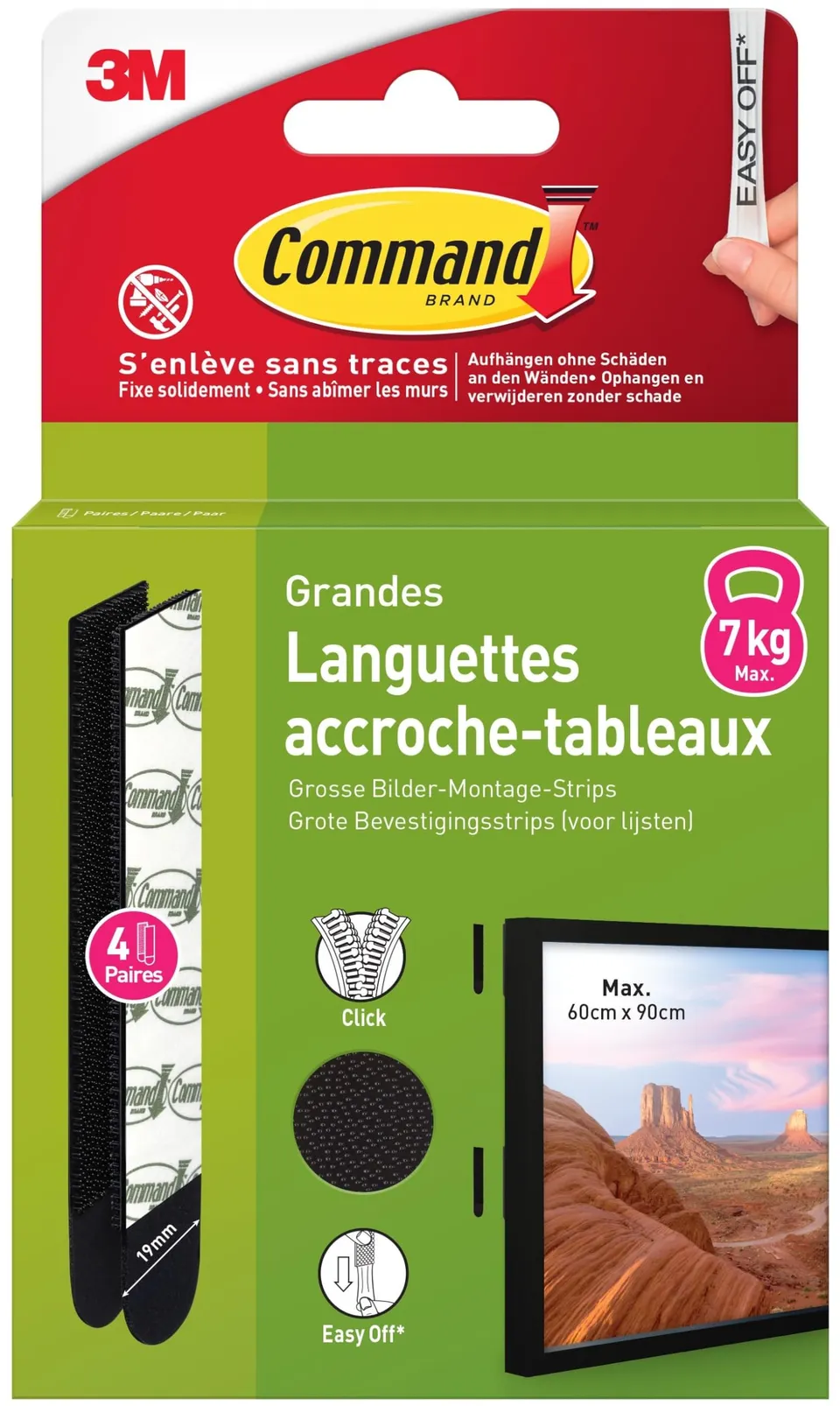 Command Languettes Tableaux Grandes Noir 4 Paires 7 kg Sans Clou