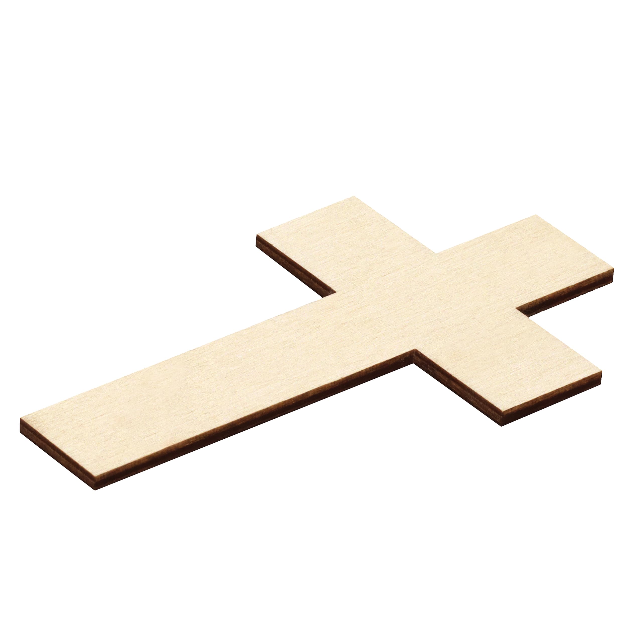 Creative Deco Croix Fine 10x6 cm forme bois lot 10 baptême