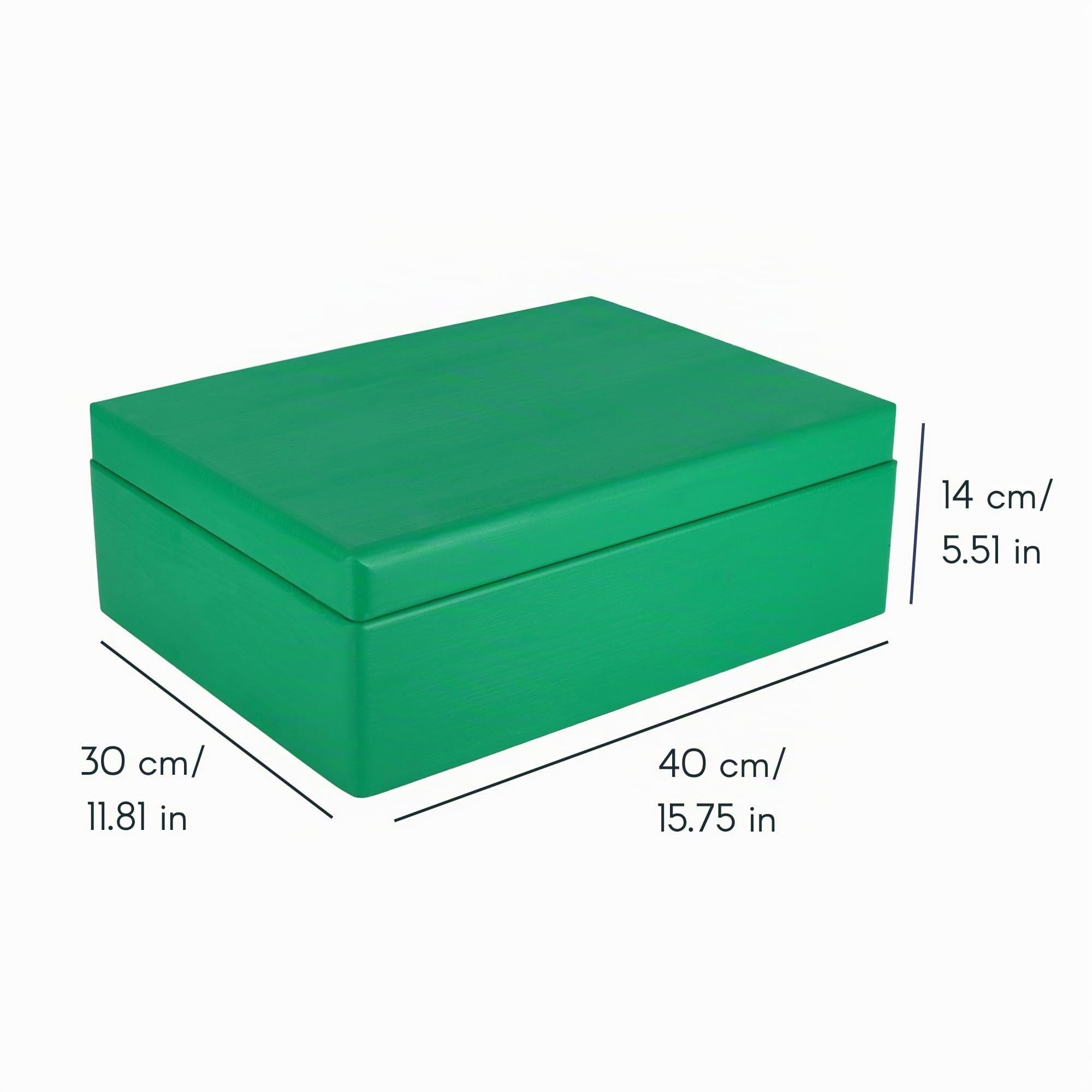 Creative Deco Wood boîte bois vert 40x30x14cm à décorer