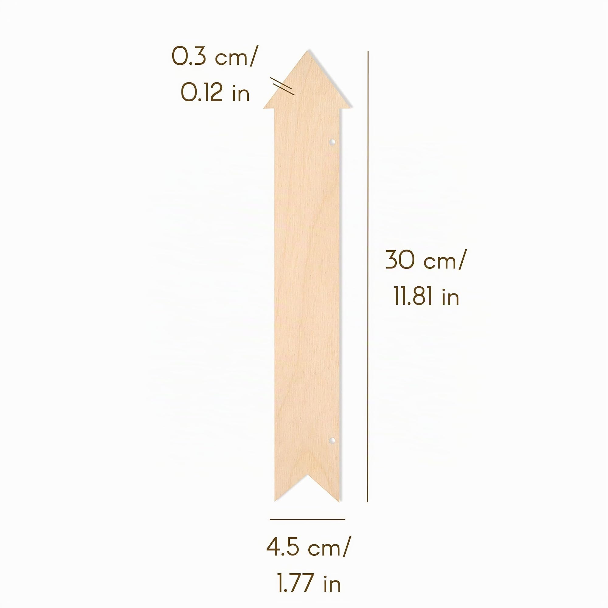 Creative Deco Wood products flèches bois 30 cm lot 5 brut à peindre