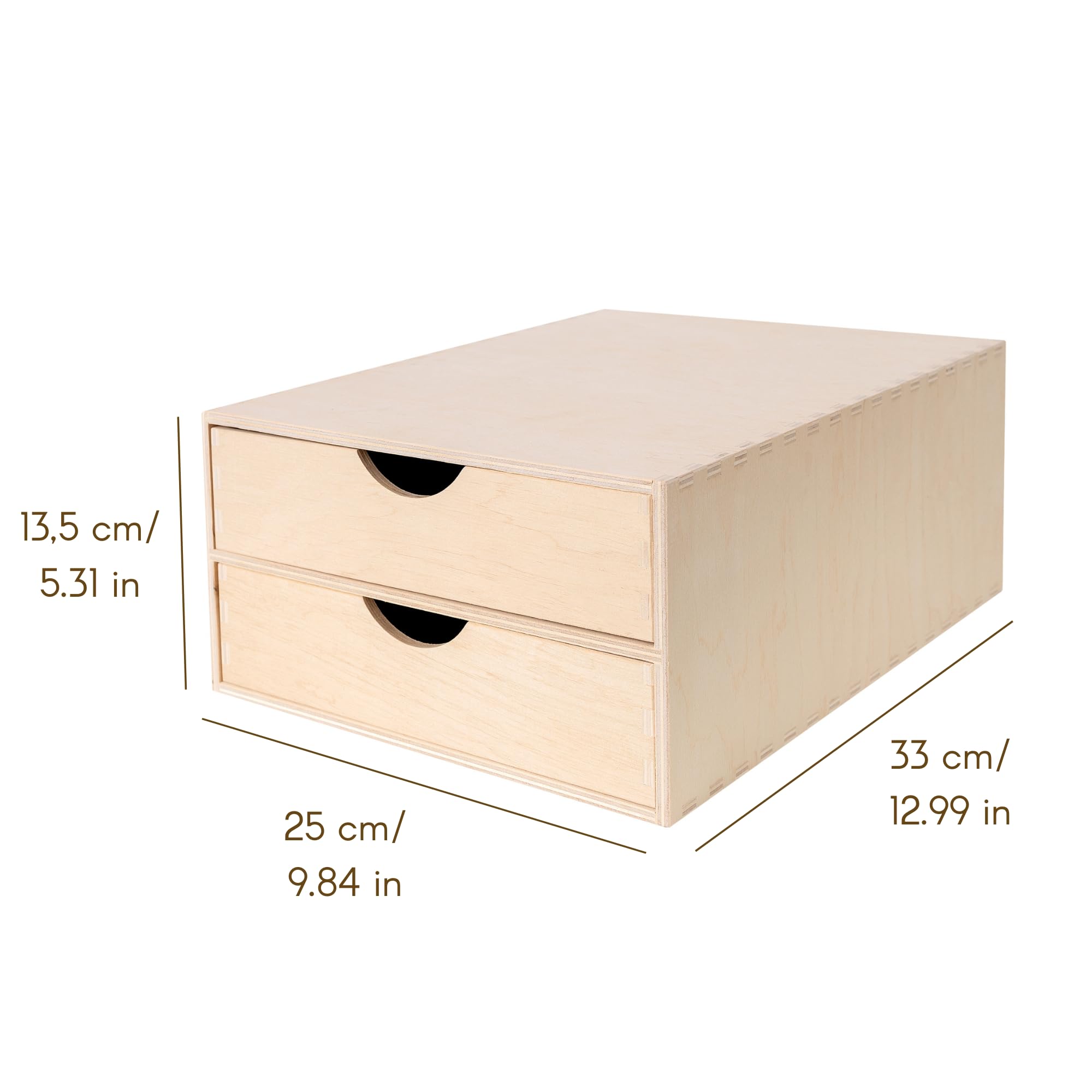 Creative Deco Petite Commode Bois 2 Tiroirs 33x25cm à Peindre