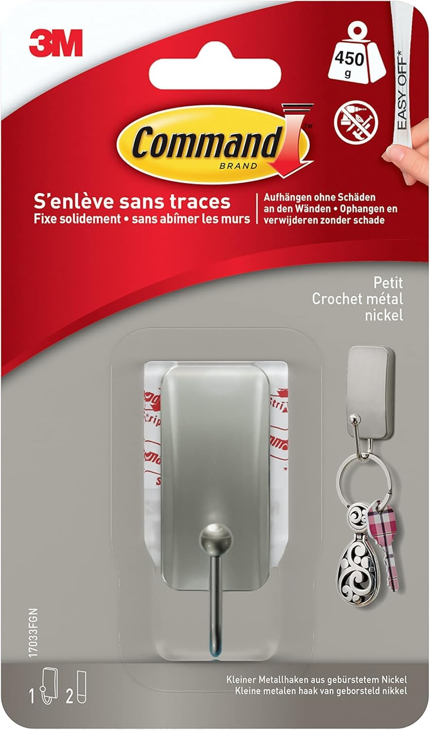 Command Crochets Grand crochet nickel brossé Large 2,2kg