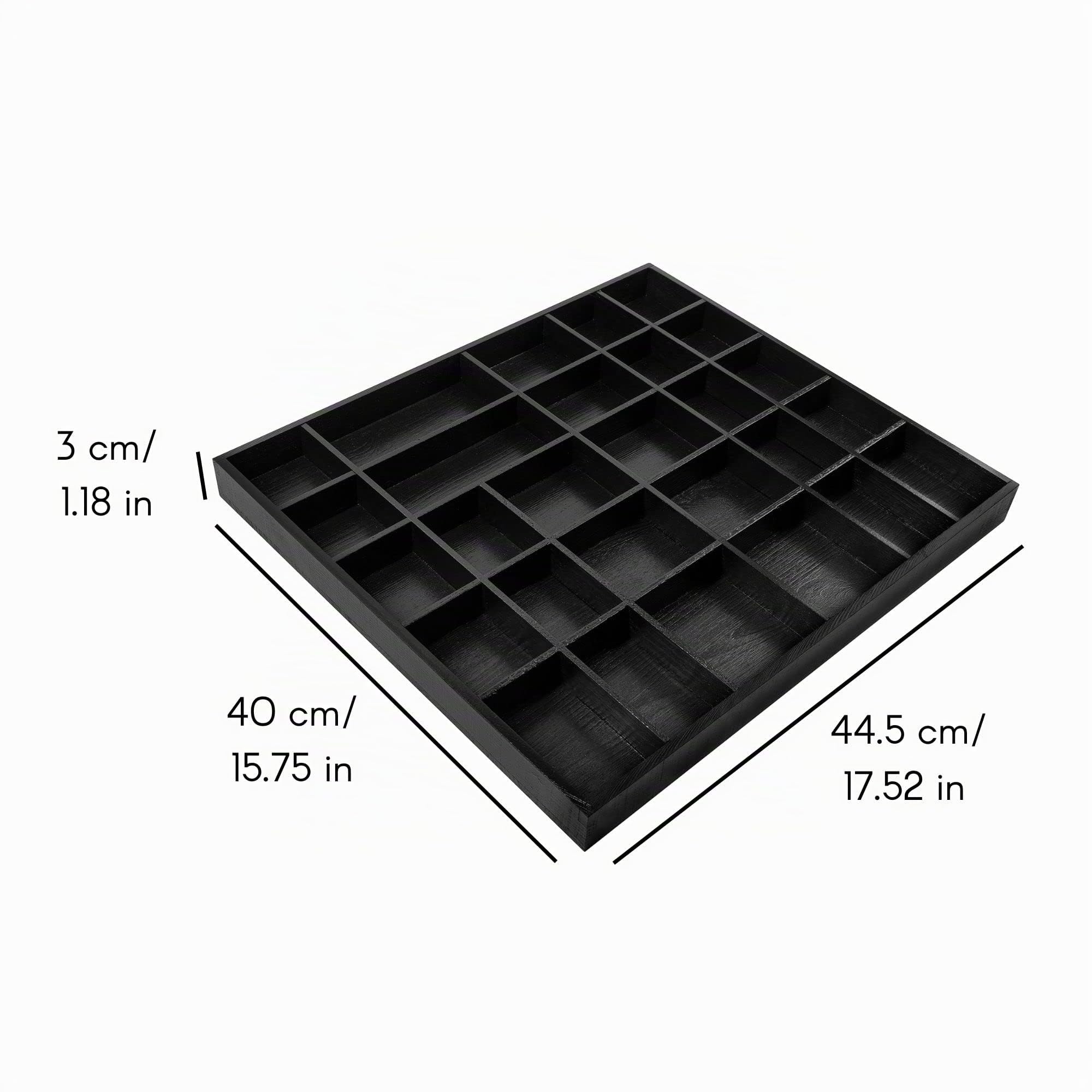 Creative Deco Vitrine Murale Bois Noire 28 cases