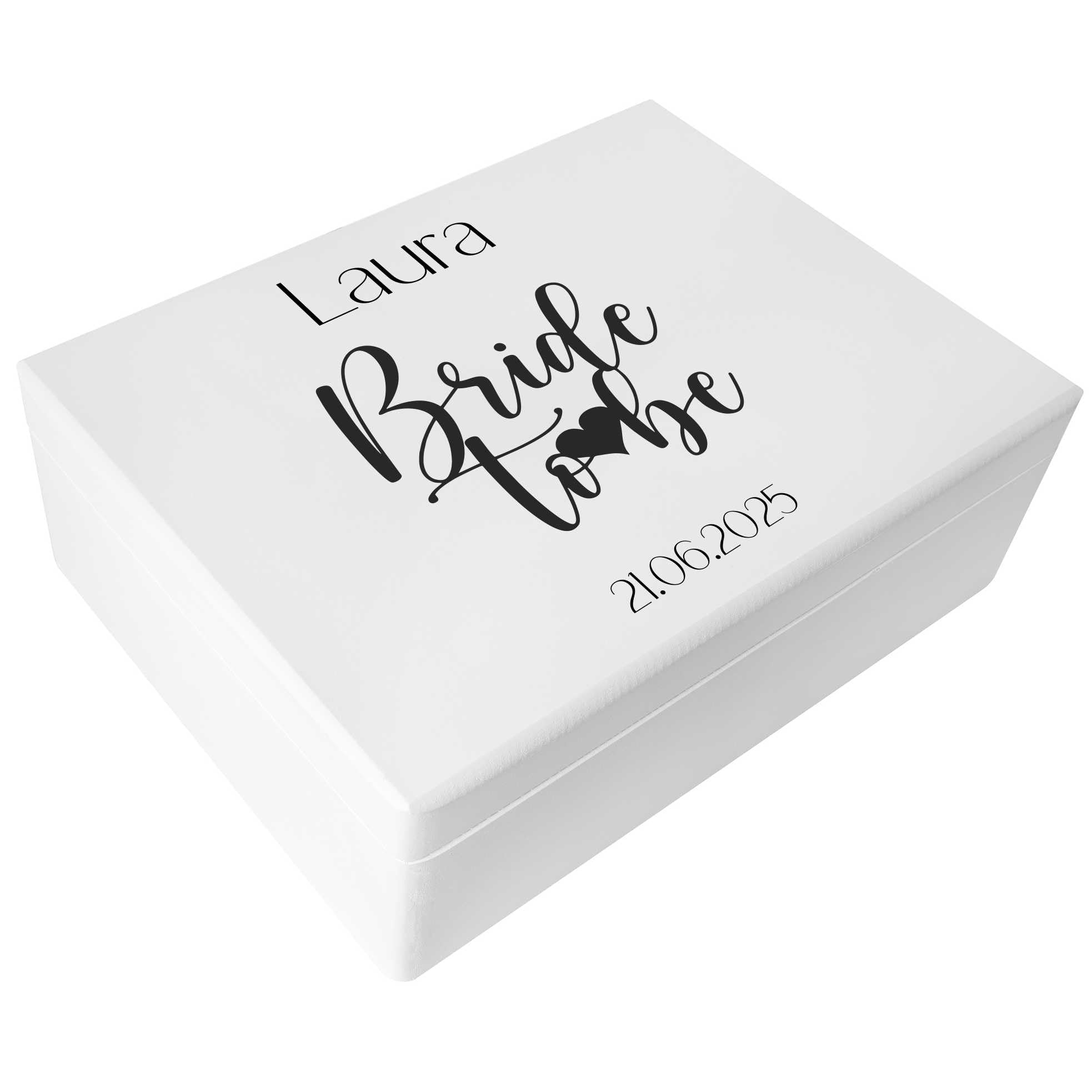 Creative Deco Boîte en Bois Mariage 40x30x14 cm Blanche Personnalisée