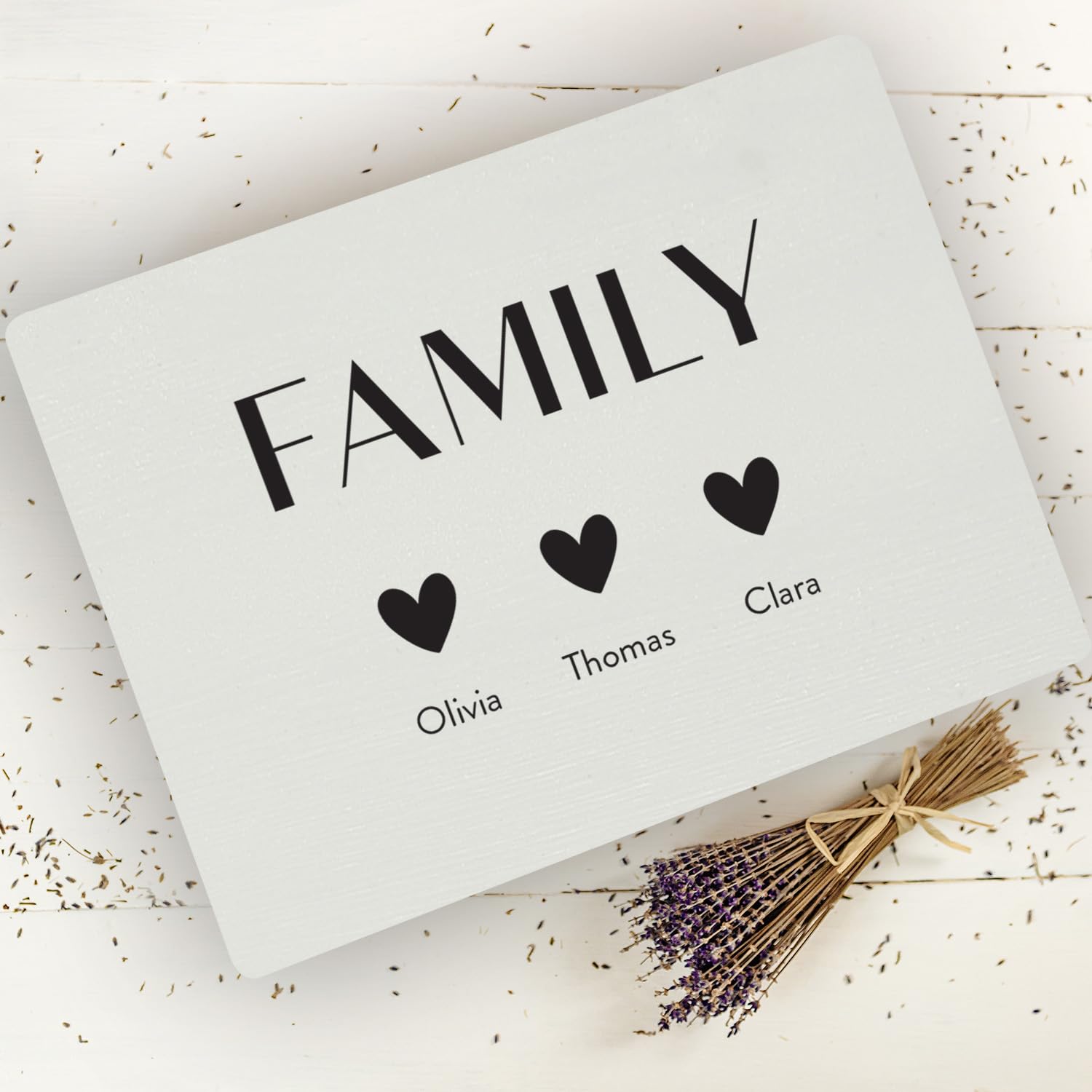 Creative Deco Noms Famille boîte bois personnalisée 40x30