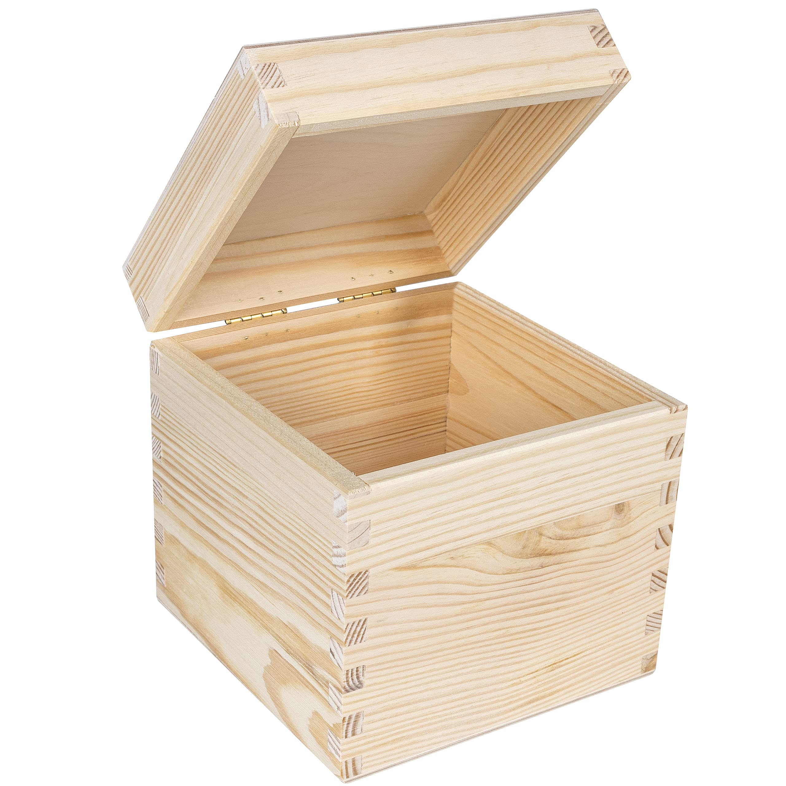 Creative Deco Boîte Carrée 16x16x16 cm Boîte Bois Brut à Décorer