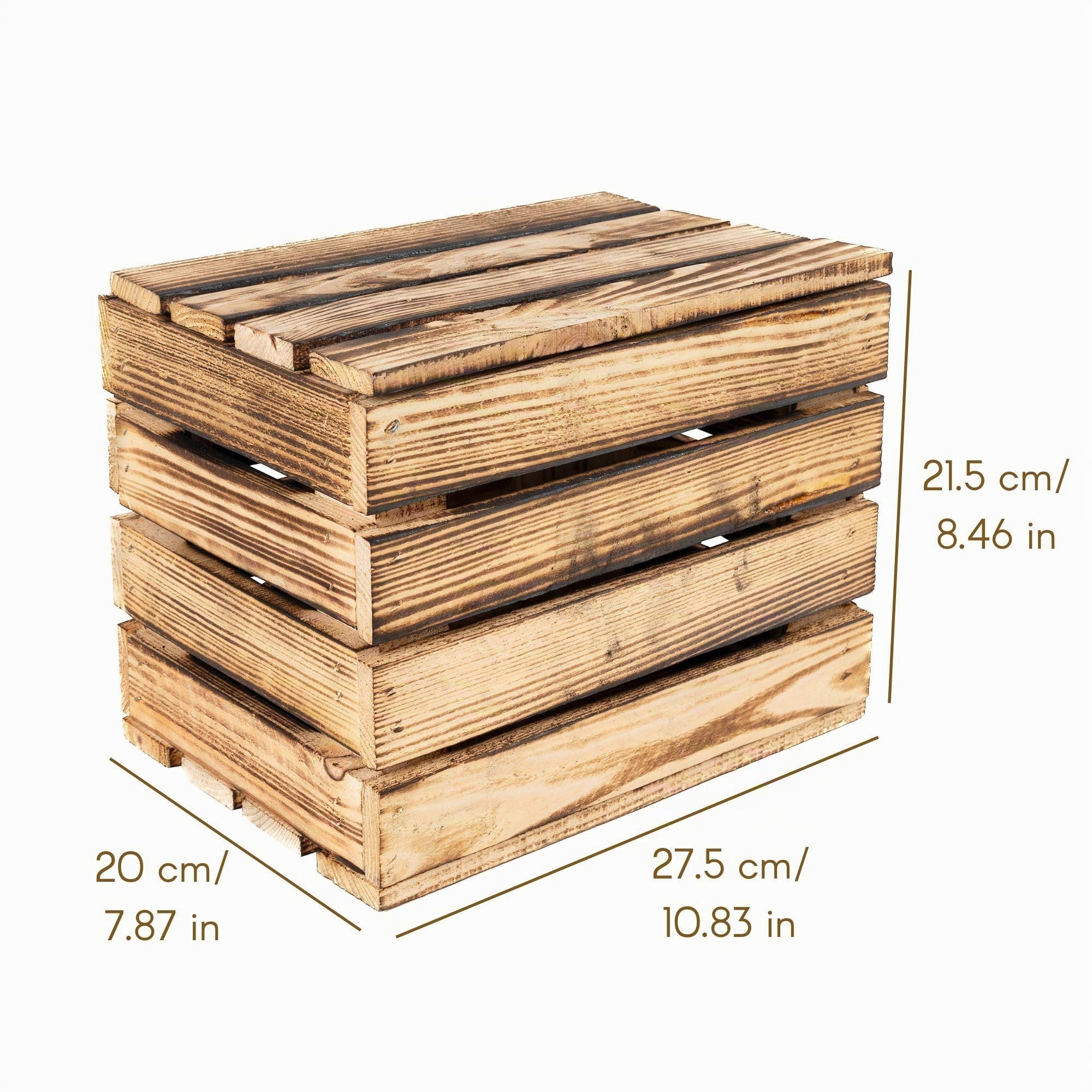 Creative Deco Boîte bois flammé 27,5x20x21,5 cm naturel pin
