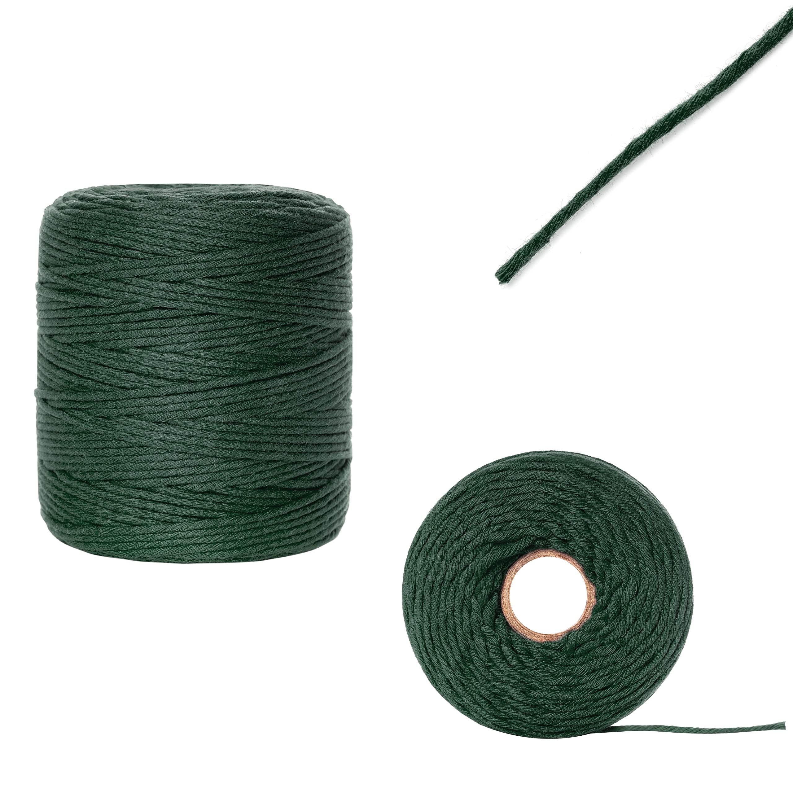 Creative Deco Strings corde macramé 3mm x 200m vert foncé coton