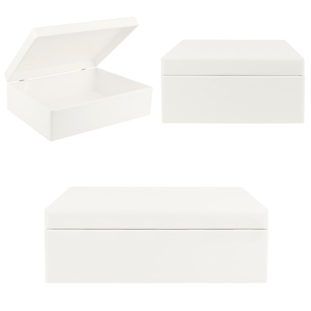 Creative Deco Wood products boîte bois blanc 40x30x14 cm à décorer