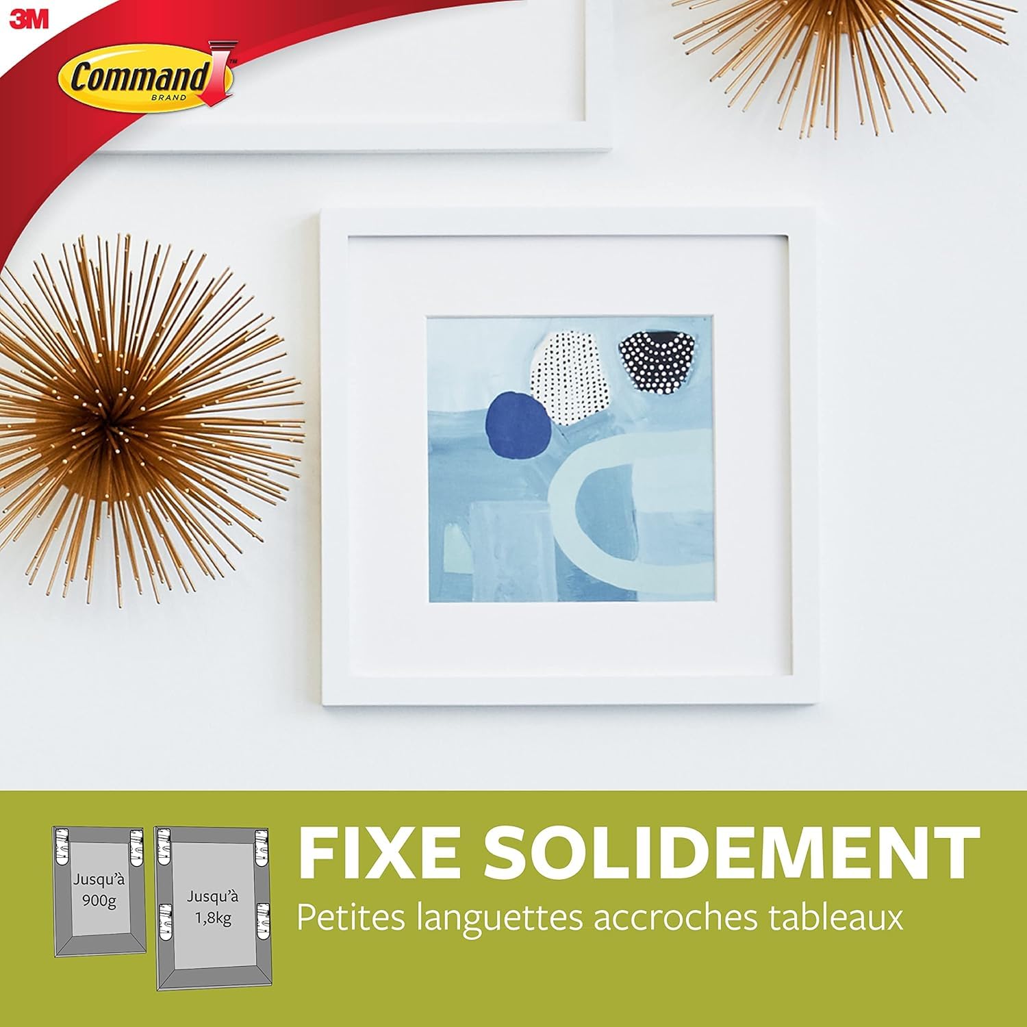 Command Languettes Tableaux Petit Blanc 8x2 Sans Perçage