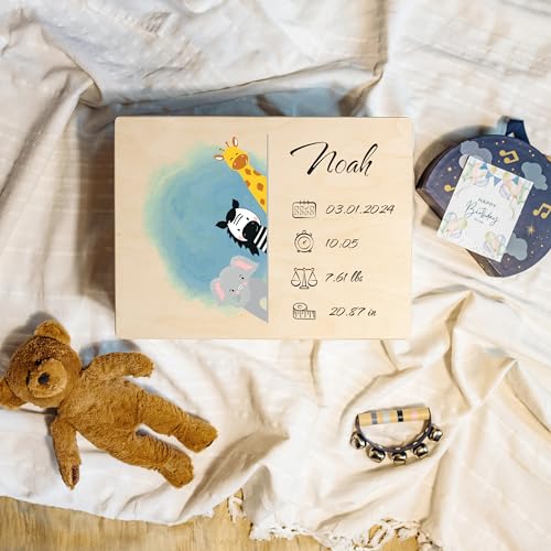 Creative Deco Boîte Souvenirs Bébé Bois Personnalisée 40x30