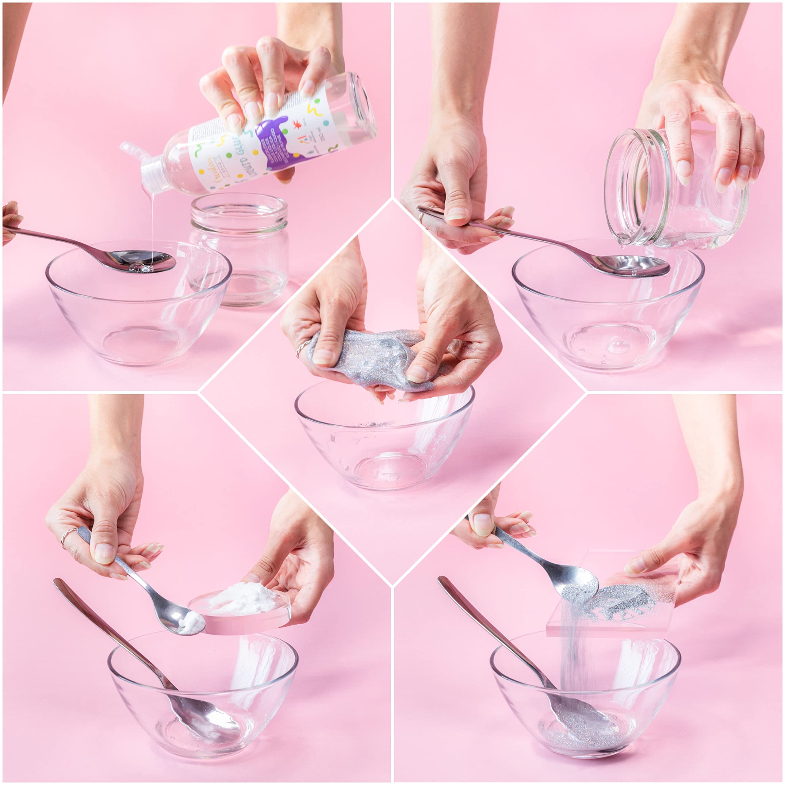 Creative Deco Colle Liquide Slime Transparente 250 ml Verre Tissu