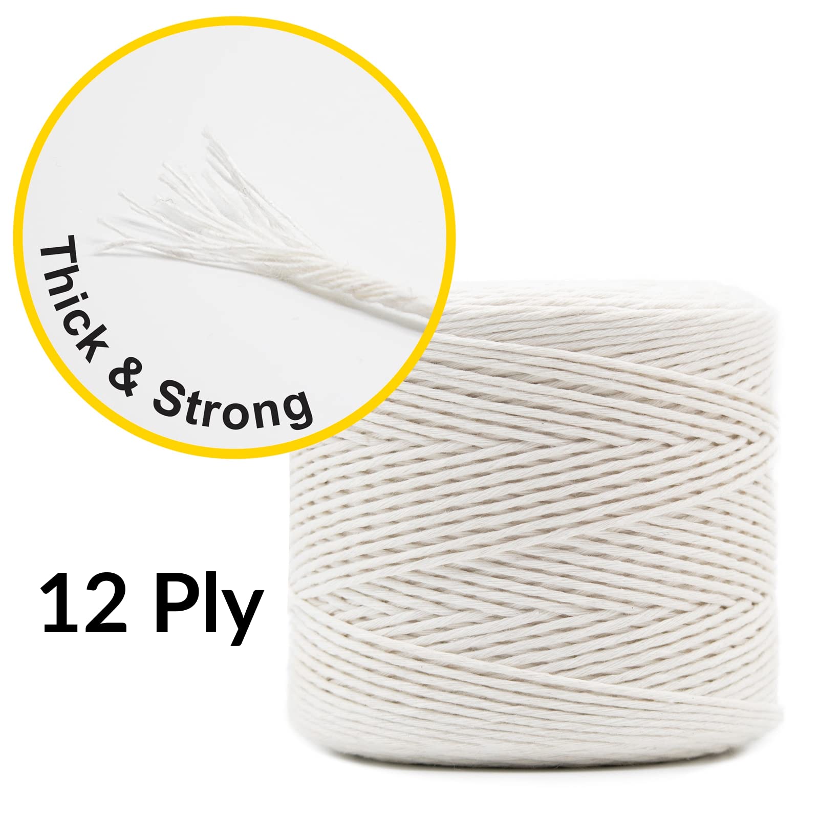 Creative Deco Corde coton blanc 3 mm bobine 300 m