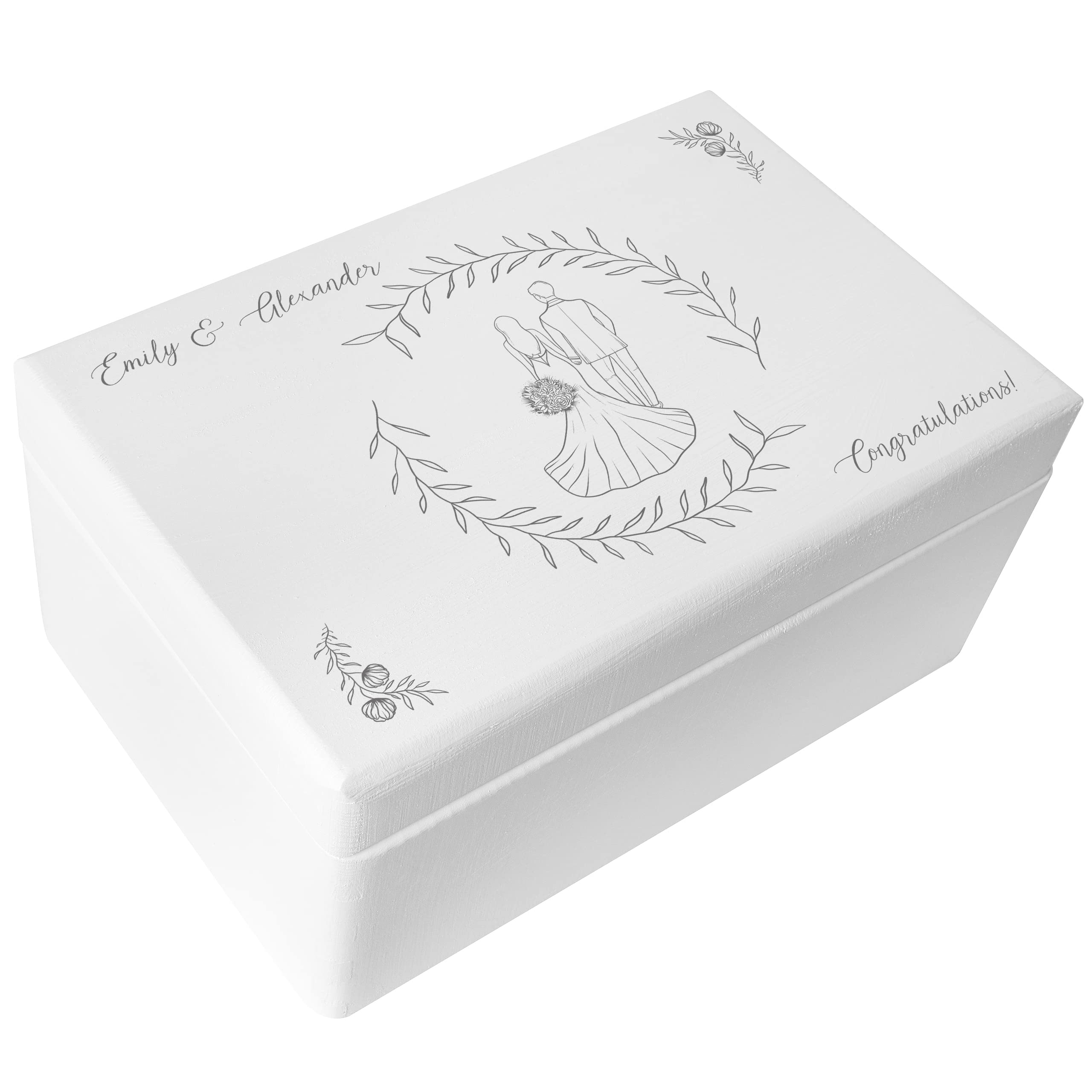 Creative Deco boîte mariage Couple 30x20 cm personnalisable
